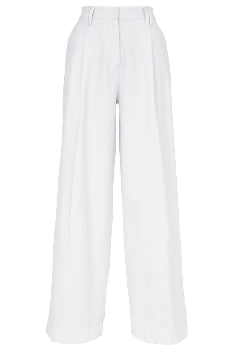 Pantalon ample blanc en coton bio - Amita