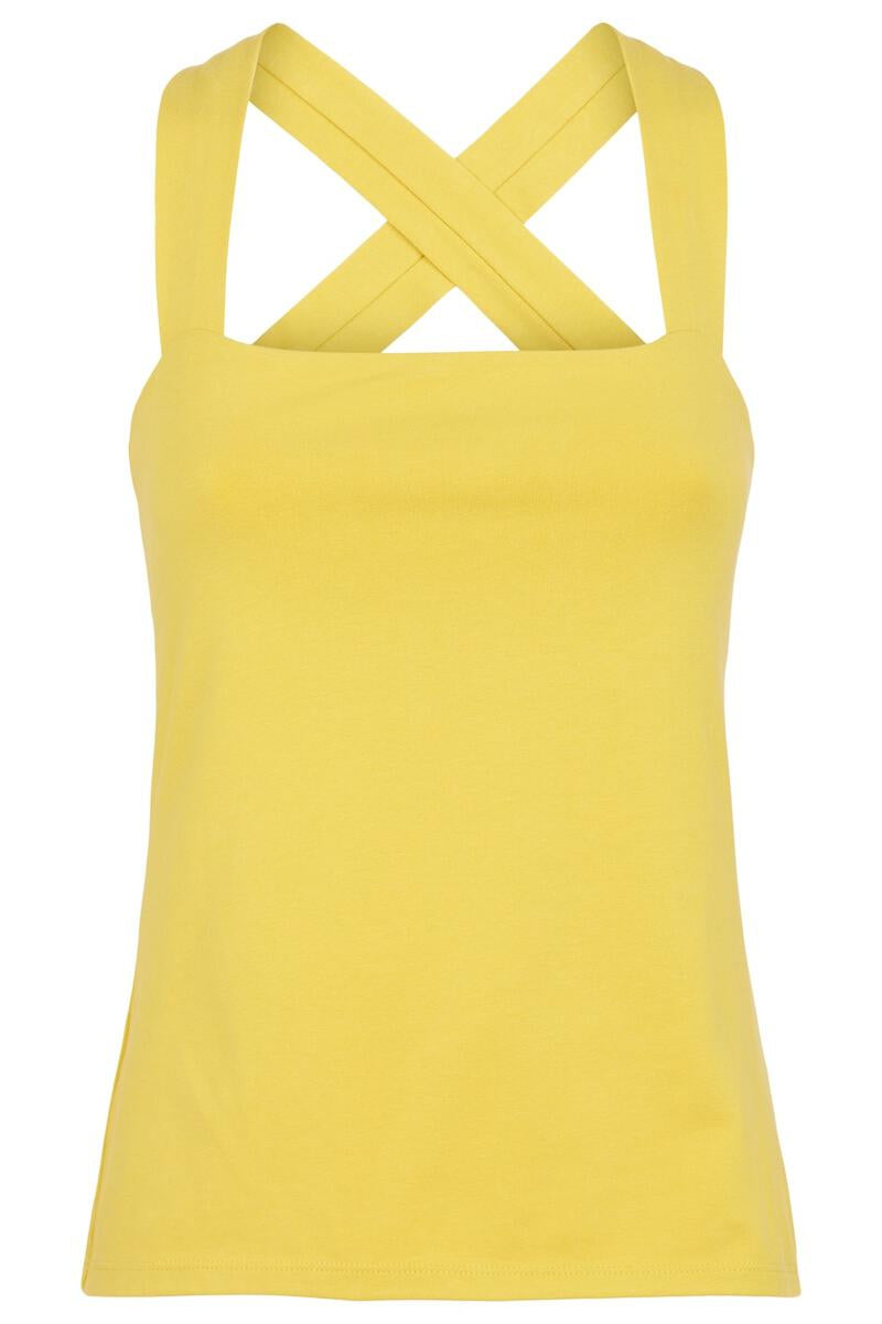 Top dos croisé jaune en coton bio - Kenzie