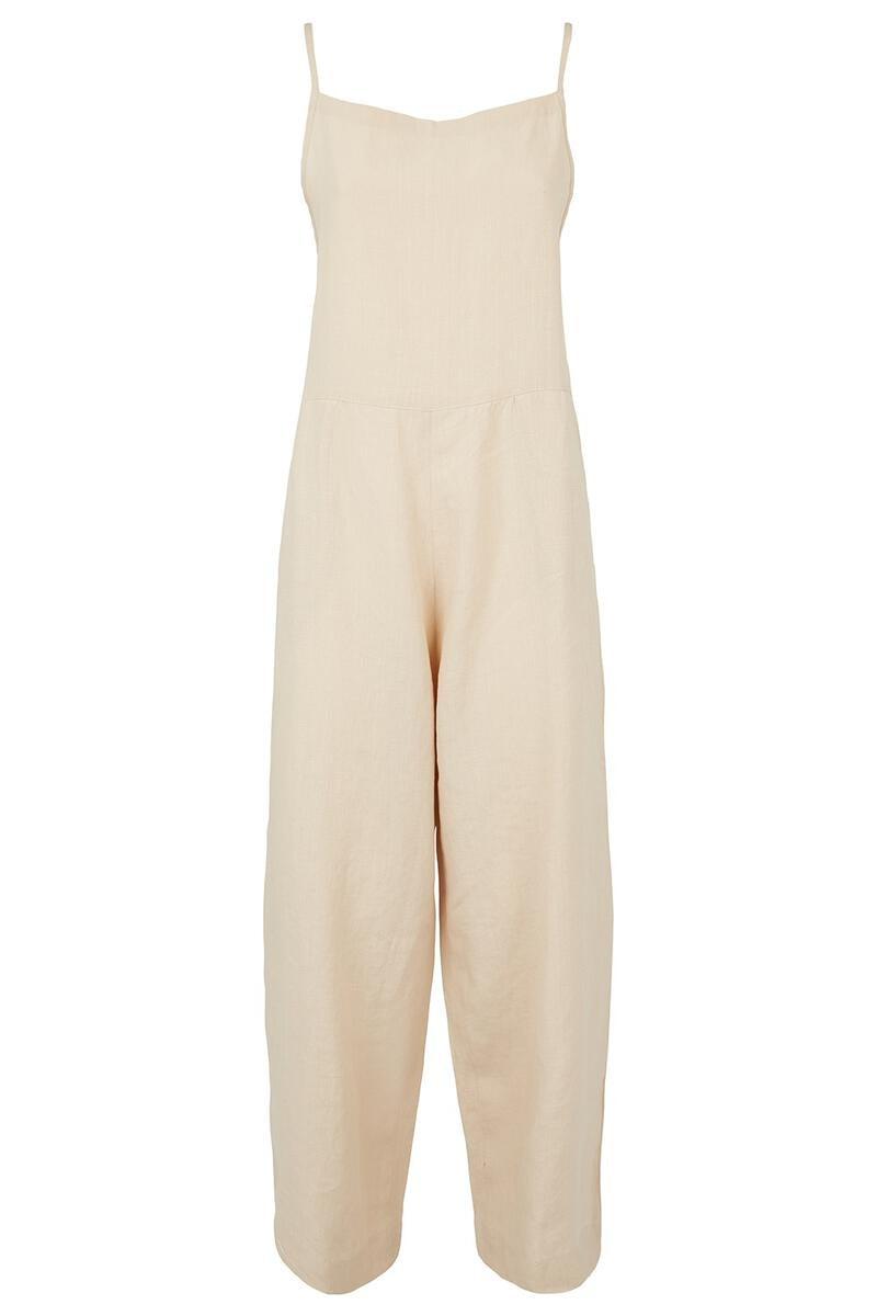 Combinaison écrue en lin - mariana linen jumpsuit stone