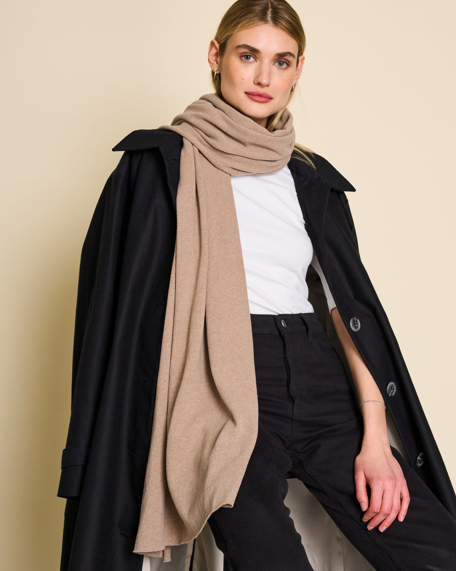 Écharpe en coton recyclé | Beige "ross sand"