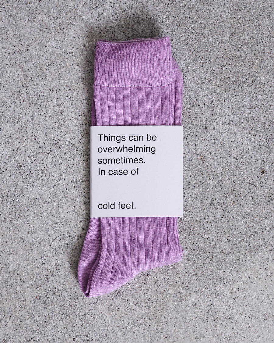 Chaussettes côtelées en coton bio | violet "socks orchid"