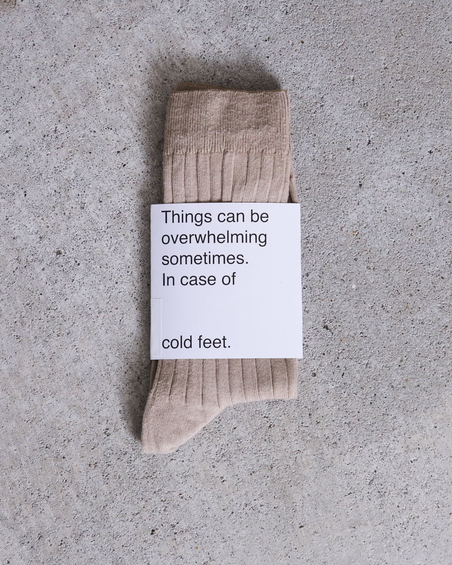 Chaussettes côtelées en coton bio | beige "socks almond"