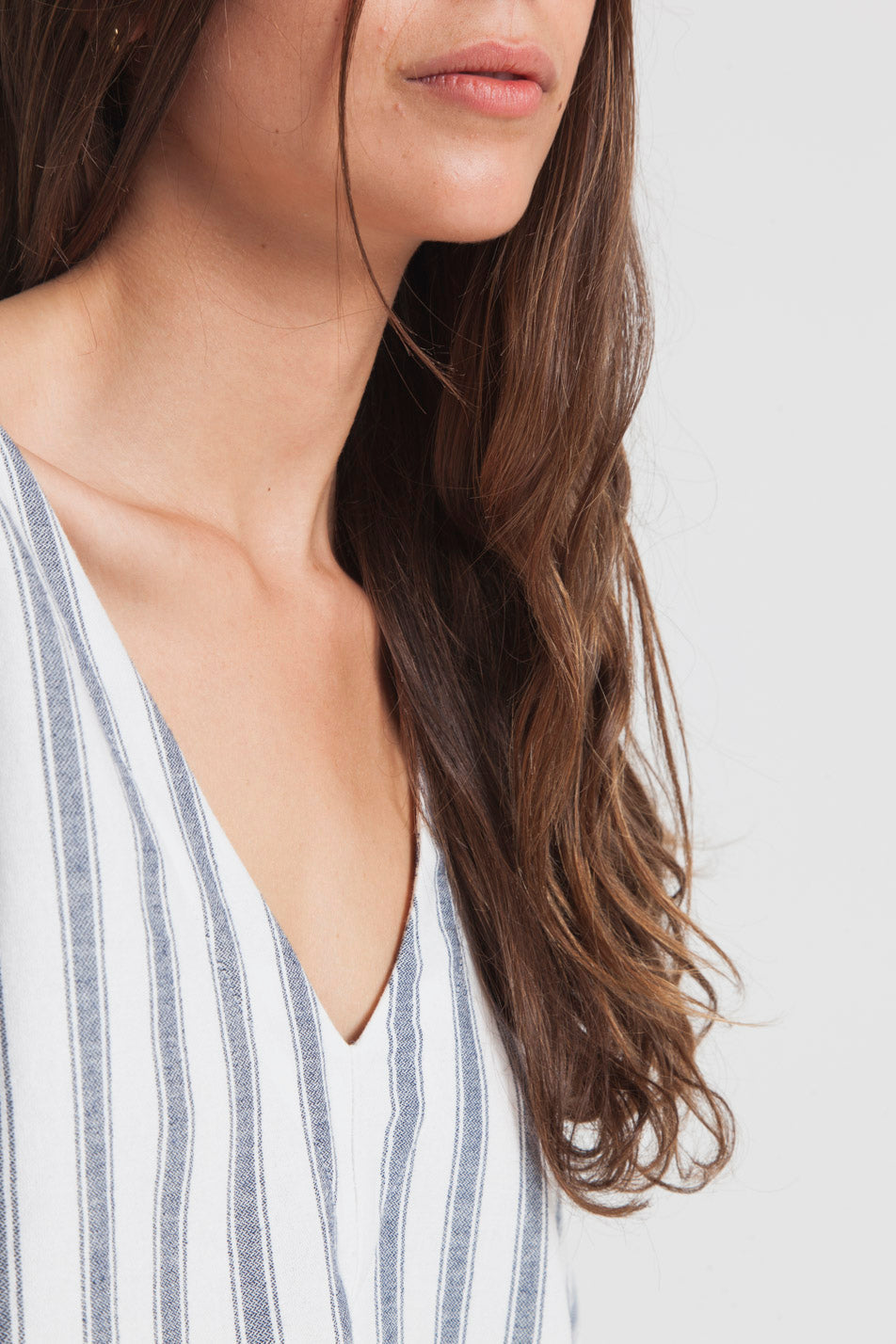 Blouse rayée bleue et blanche en matières recyclées - Anouk