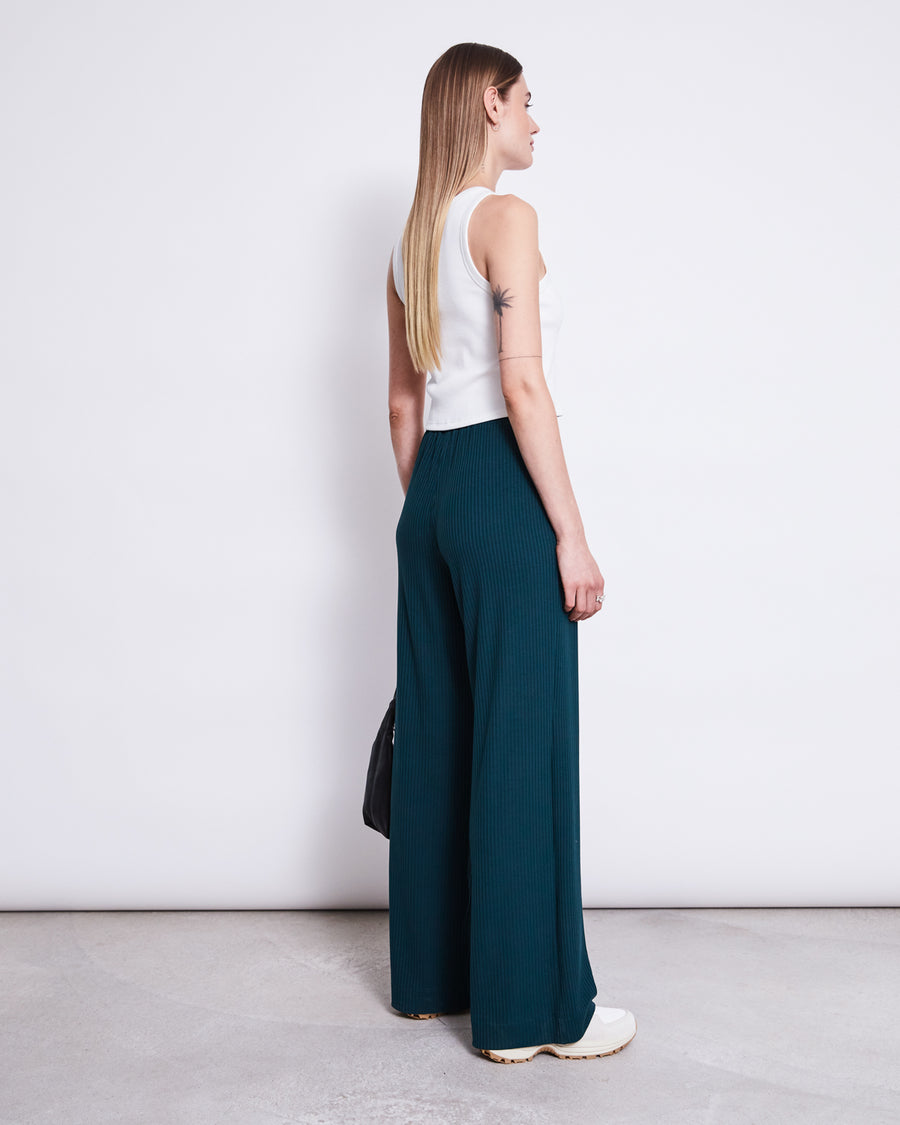 Pantalon ample côtelé en tencel | Vert "smilla bottle green"