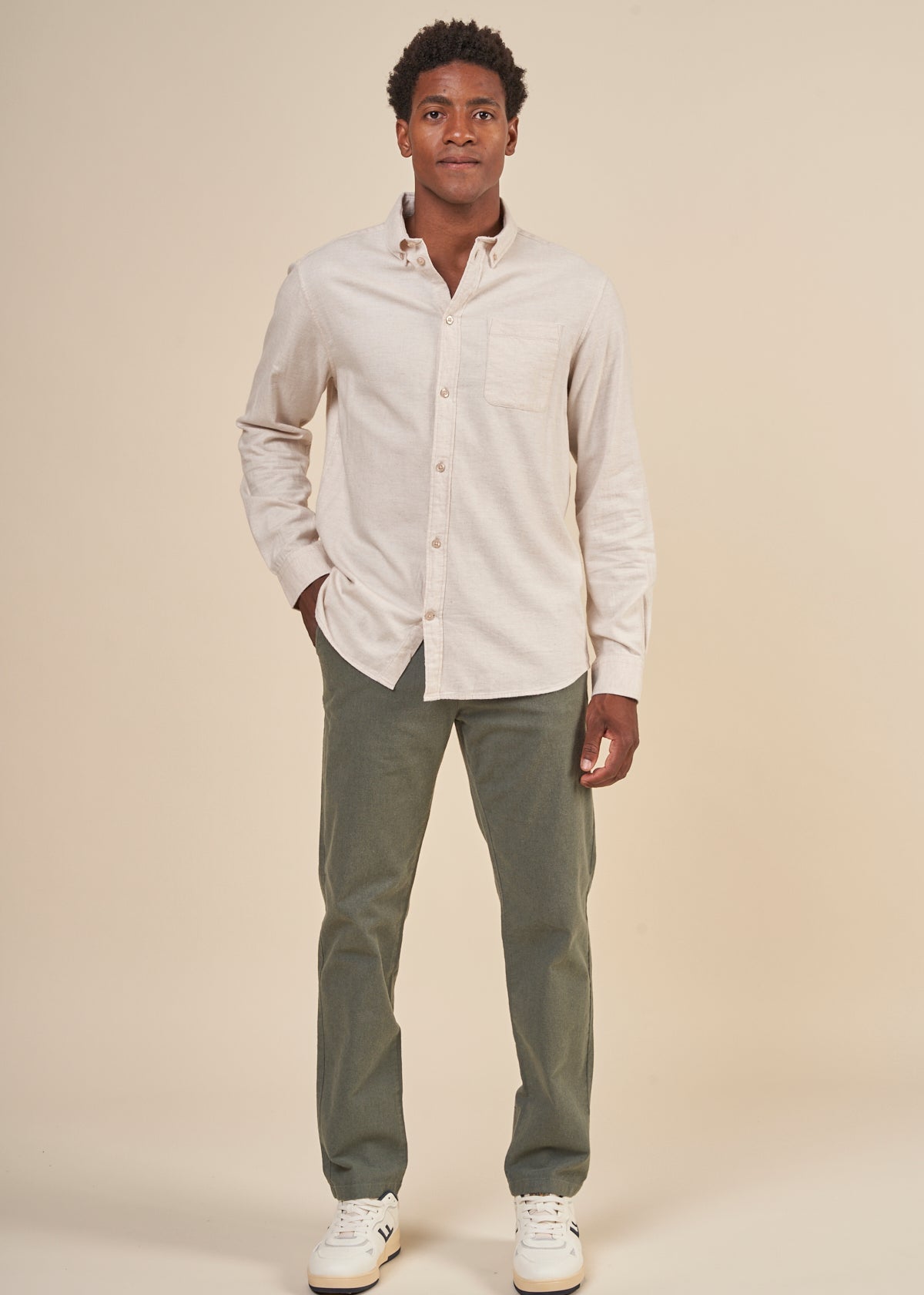 Chino en flanelle de coton bio | Vert forêt "chuck flannel chino pants forrest night