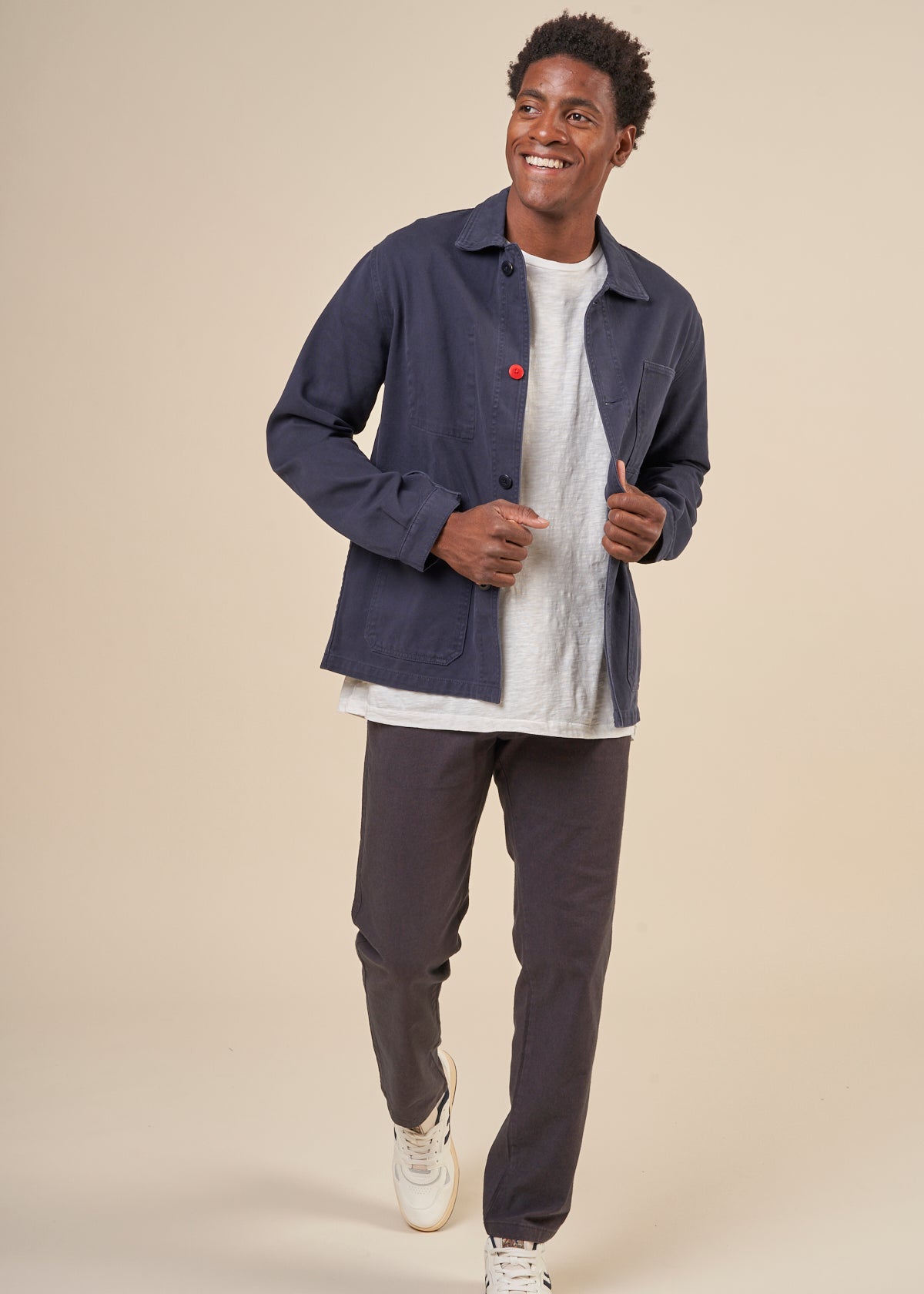 Chino en flanelle de coton bio | Gris "chuck flannel chino pants gray pinstripe"