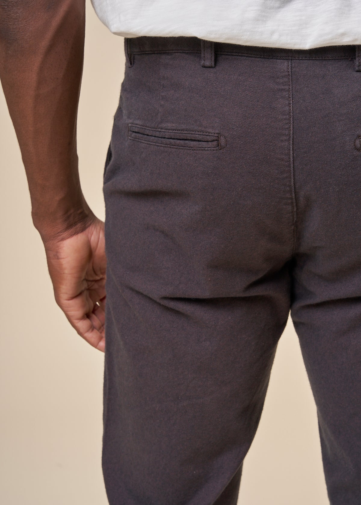 Chino en flanelle de coton bio | Marron "chuck flannel chino pants chocolate plum"