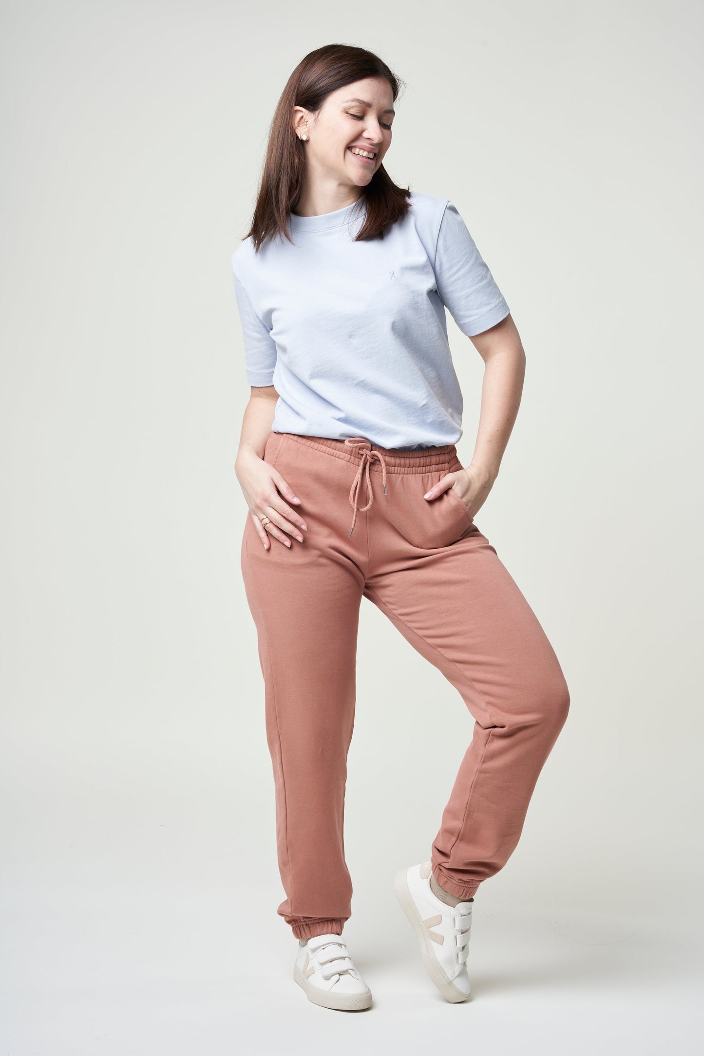 Jogging en coton bio | rose "rosewood mist"