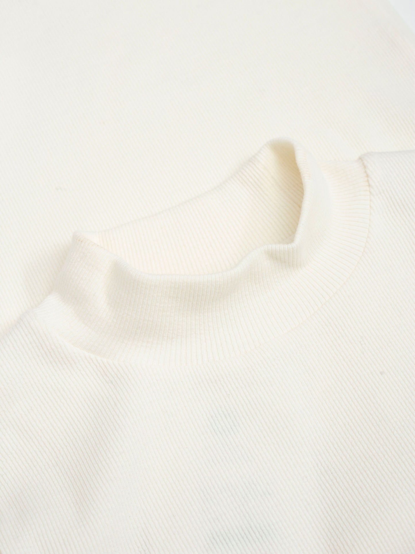 T-shirt manches longues en coton bio | Blanc "rib high neck long sleeved star white"