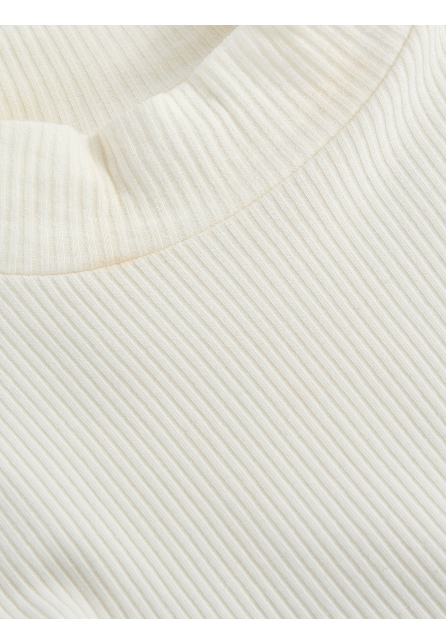 T-shirt manches longues en coton bio | Blanc "rib high neck long sleeved snow white"