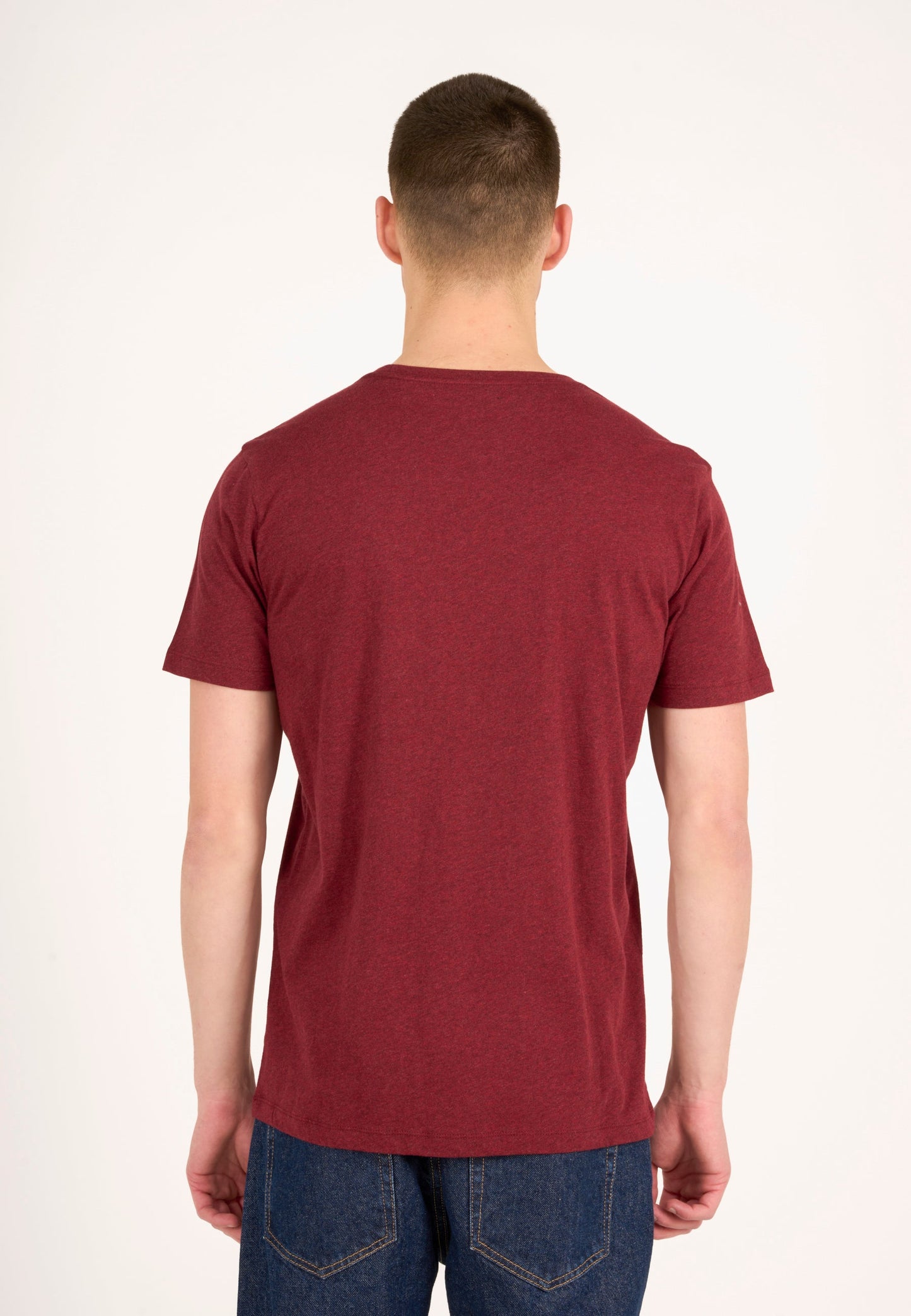 T-shirt rouge en coton bio - basic tee rhubarb melangé