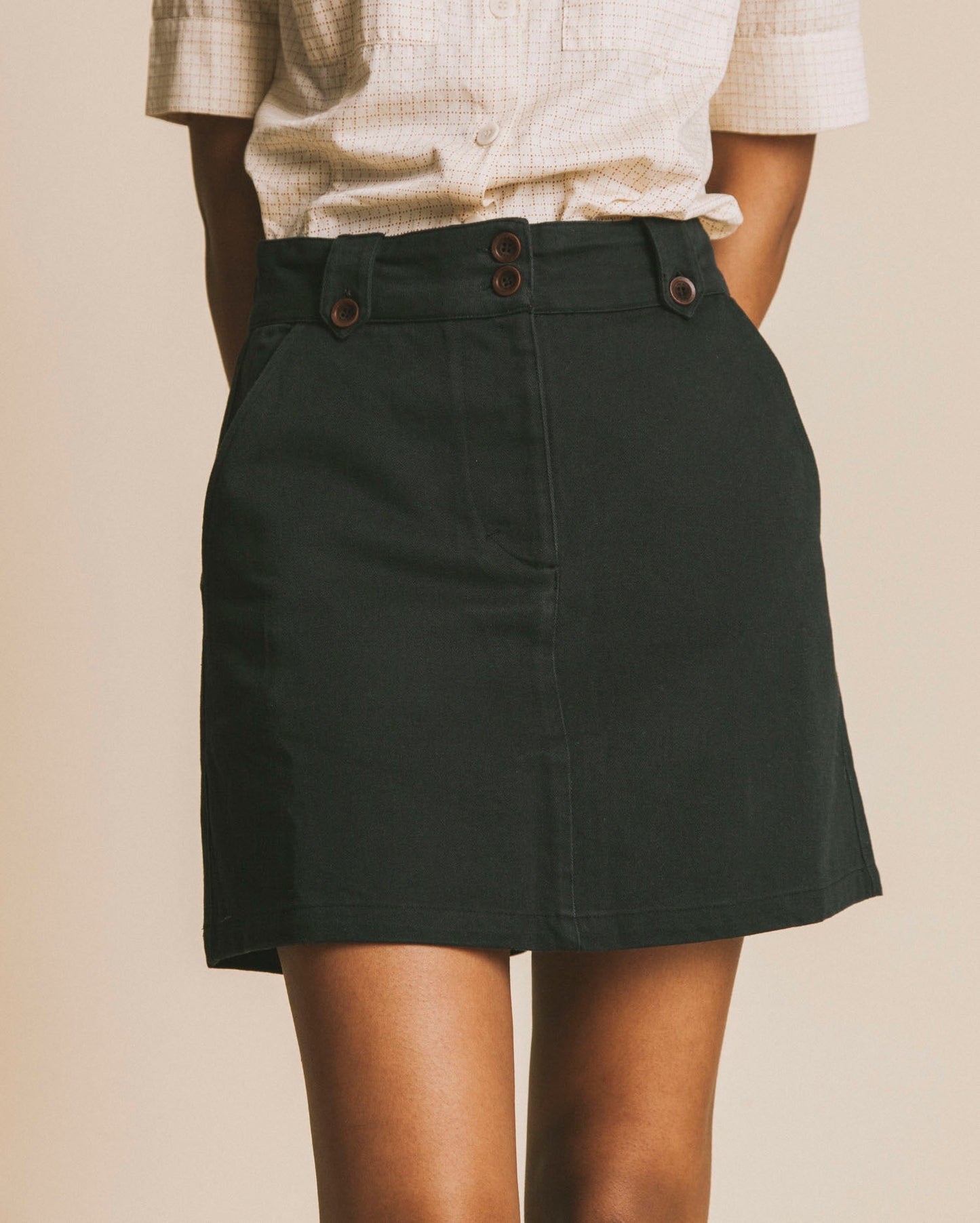Jupe noire en coton bio - Marsha