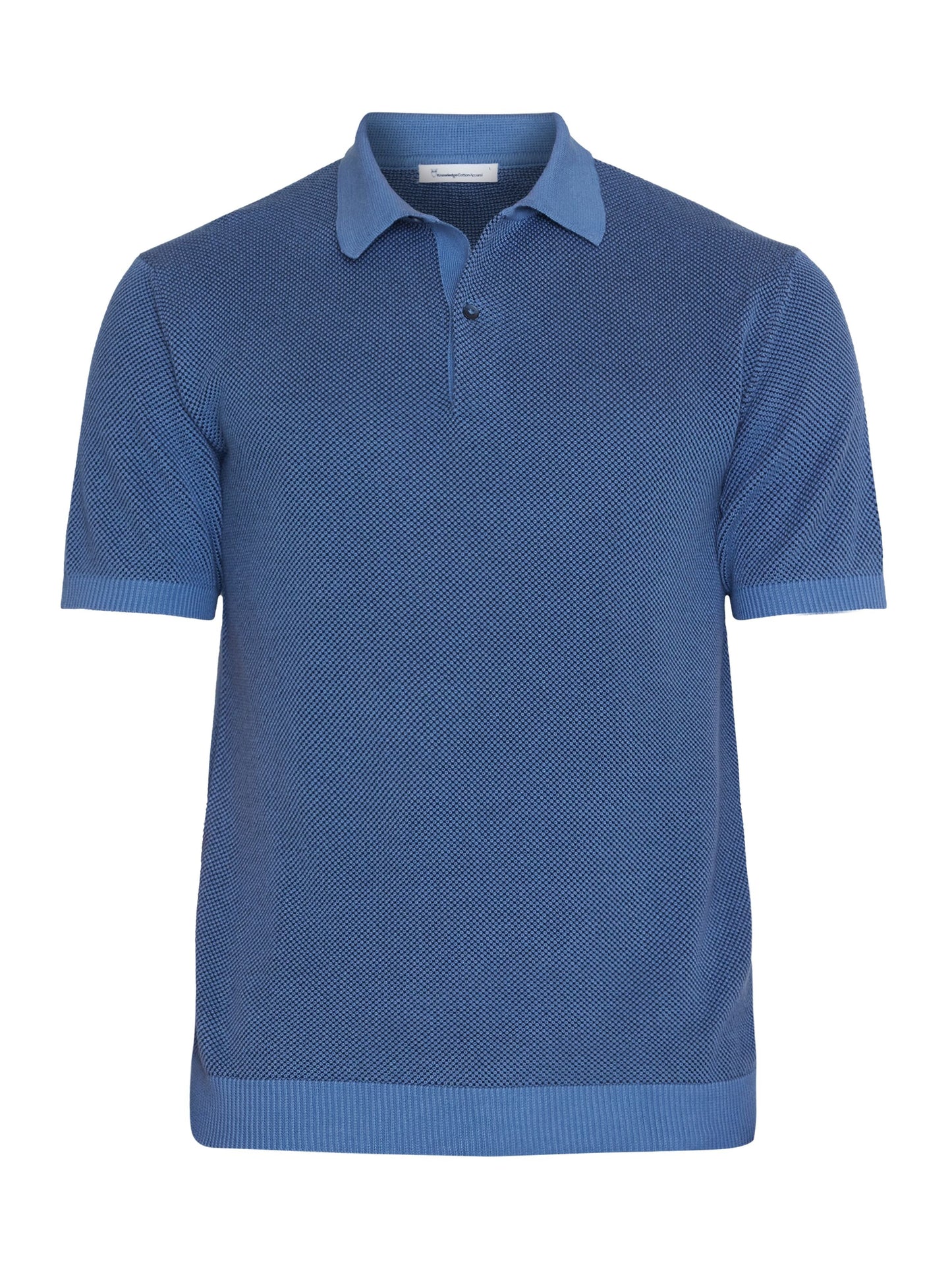 Polo en tricot de coton bio | Bleu "regular two toned knitted polo moonlight blue"