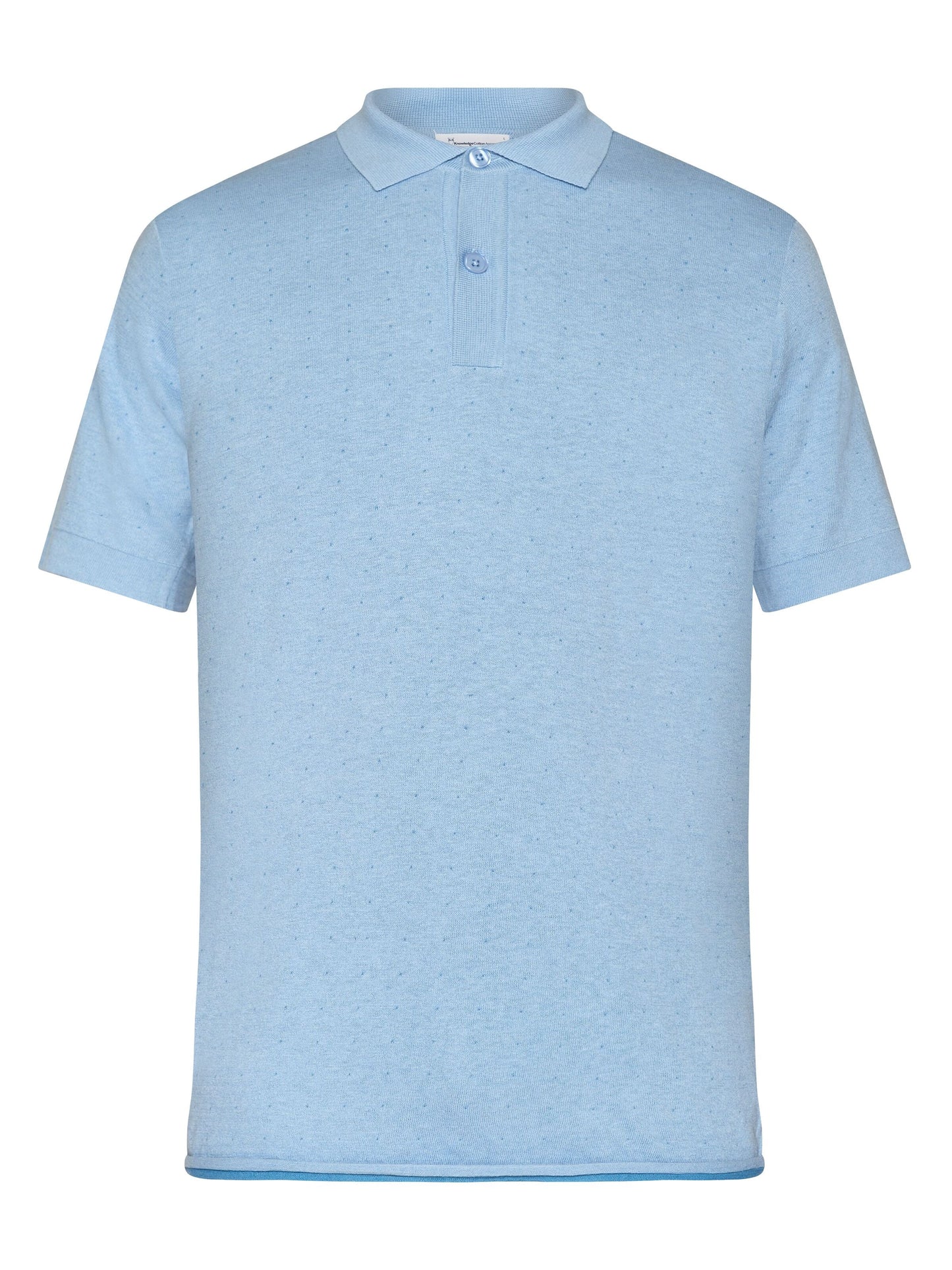 Polo en coton bio et en laine | bleu "regular double layer knitted polo dusk blue"