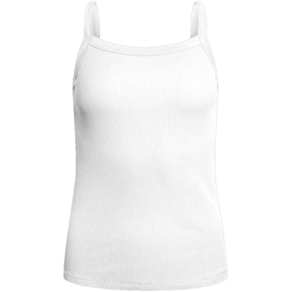 Top blanc à fines bretelles en coton bio - Rose