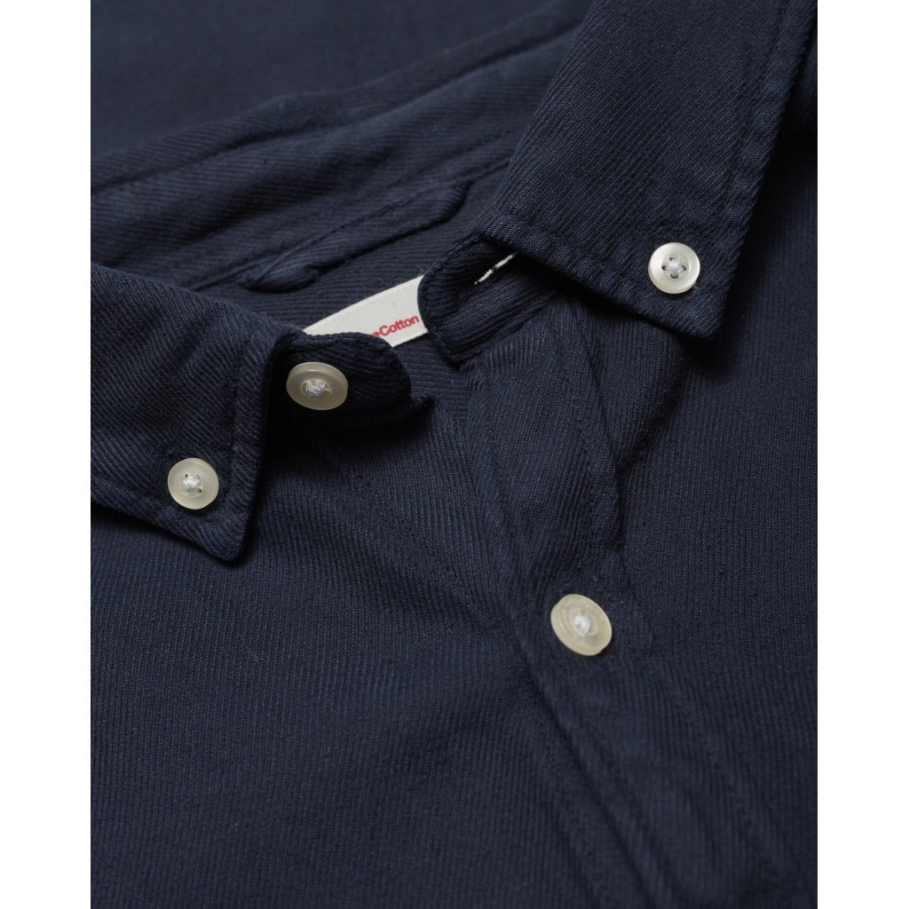 Chemise à manches courtes bleu nuit en tencel et coton bio - larch