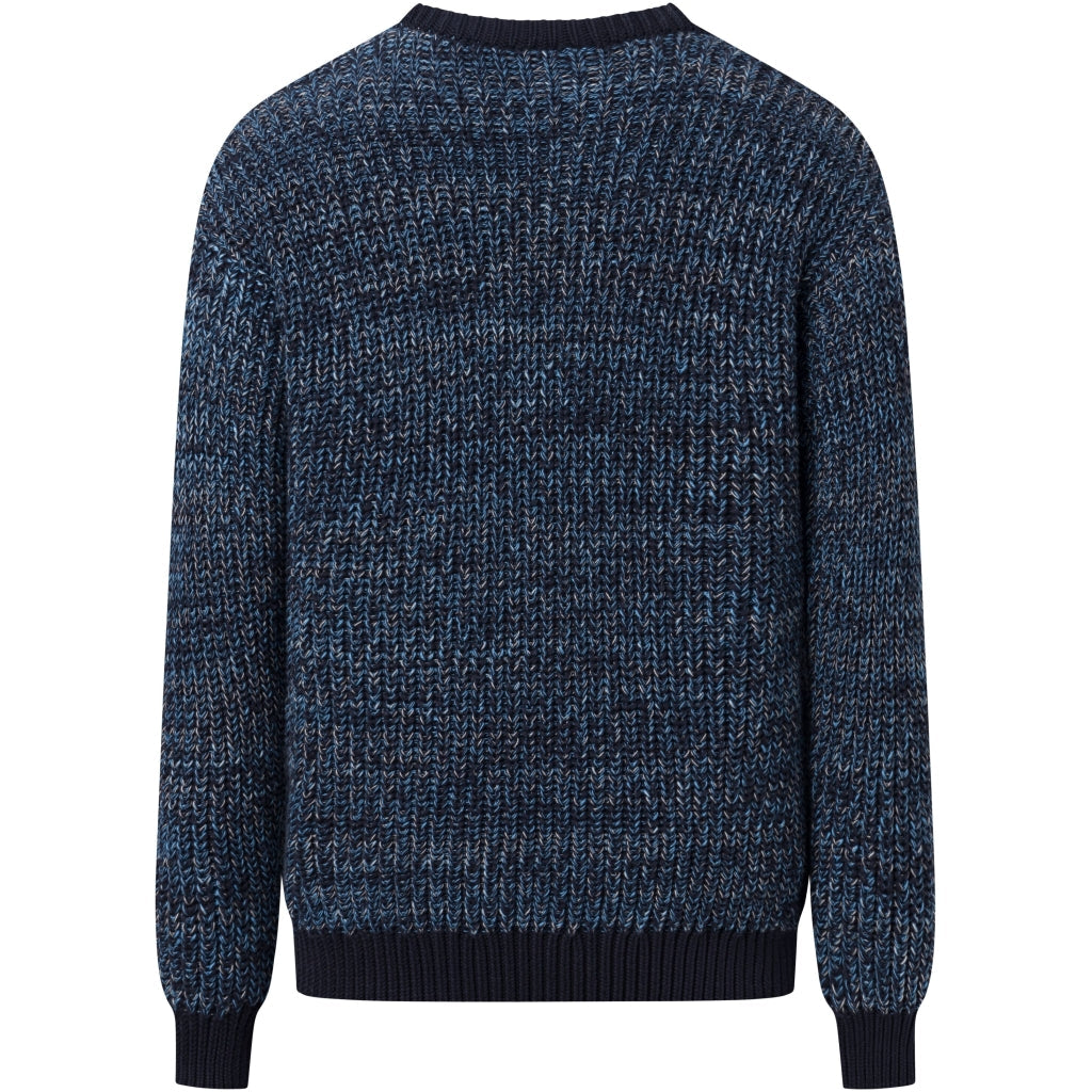Pull en maille de coton bio | Mélange de bleu "multicolored crew neck blue aop"