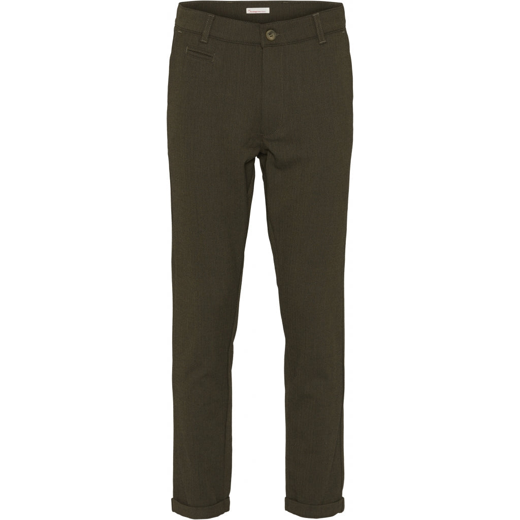 Chino slim vert forêt motifs à chevron en matière recyclée - Joe Forrest Night