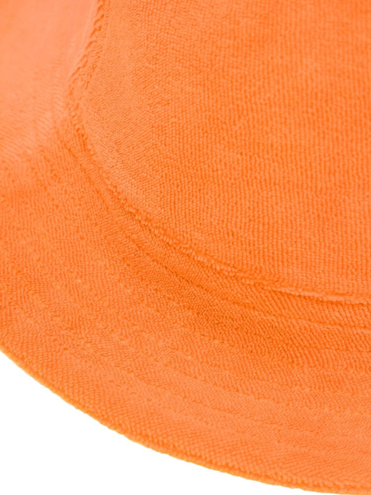 Bob éponge orange en coton bio et matière recyclée - terry bucket hat russet orange