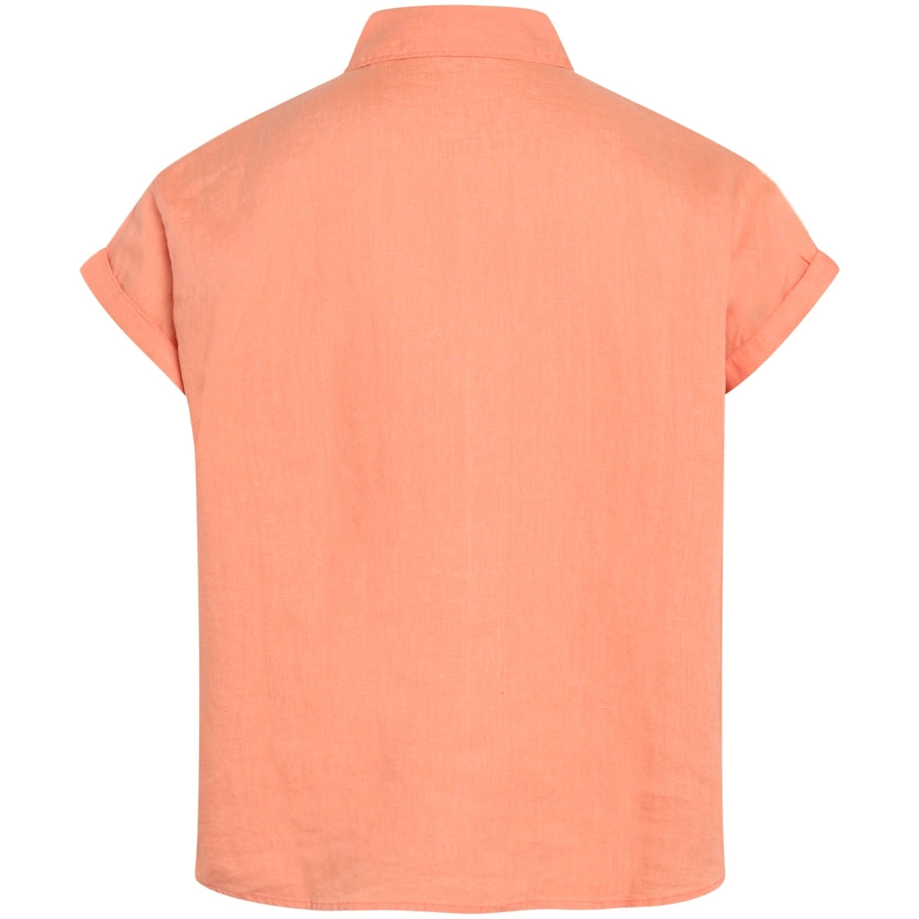 Chemise à manches courtes corail en lin - Aster