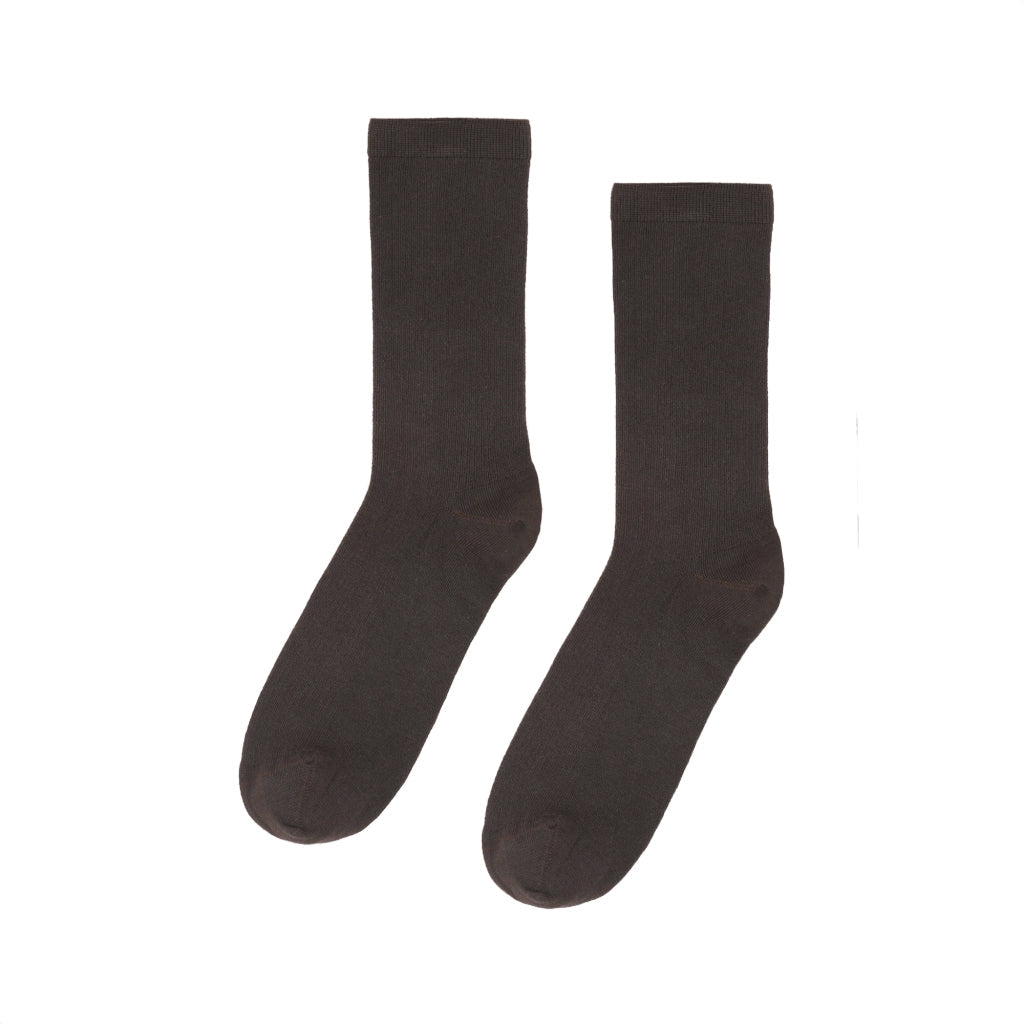 Chaussettes hautes en coton bio - coffee brown