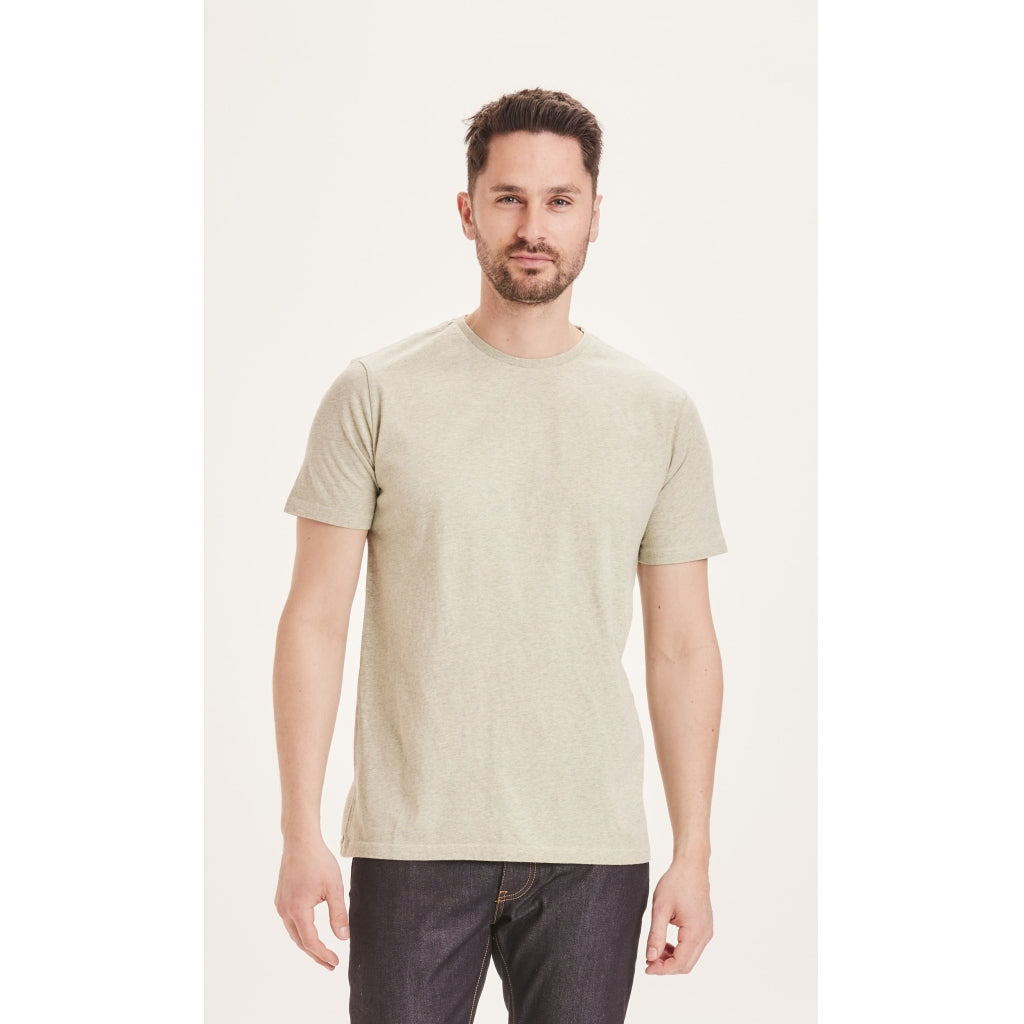 T-shirt vert chiné en coton bio - basic tee lint melange