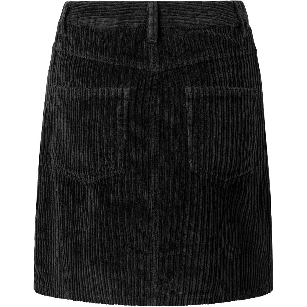 Jupe velours en coton bio | Noir "irregular corduroy skirt black jet"