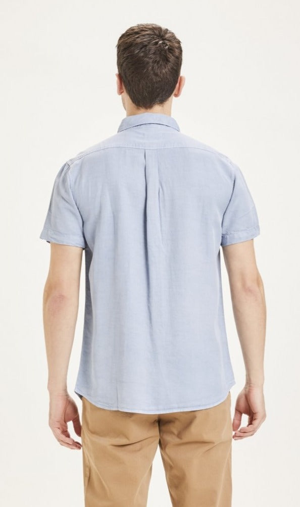 Chemise à manches courtes bleue en tencel - Larch