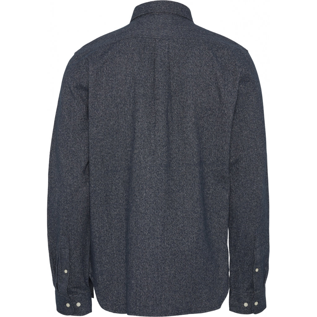 Chemise marine chiné en coton bio - LARCH