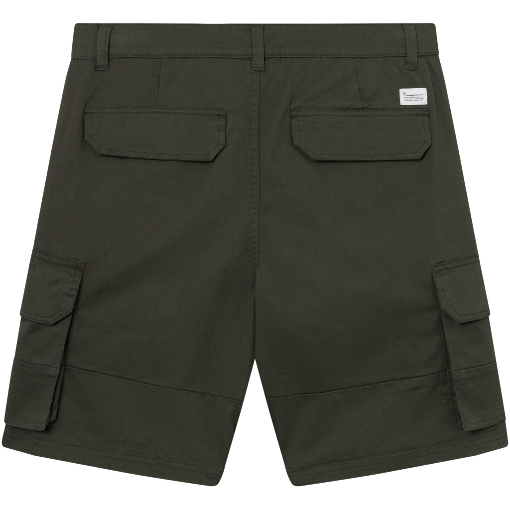 Short cargo vert forêt en coton bio - cargo stretched twill shorts forrest night