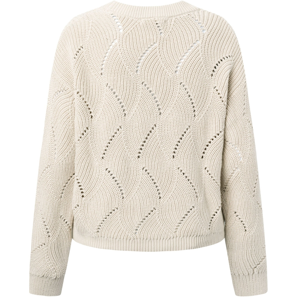 Gilet en maille de coton bio | Beige "cotton cable knit cardigan buttercream"
