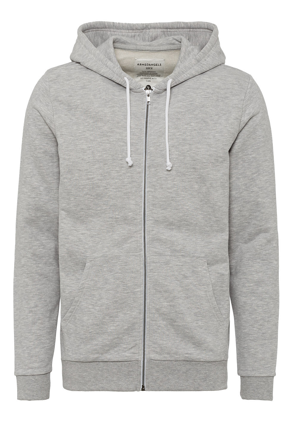 Sweat à capuche zippé gris en coton bio et polyester recyclé - joaa