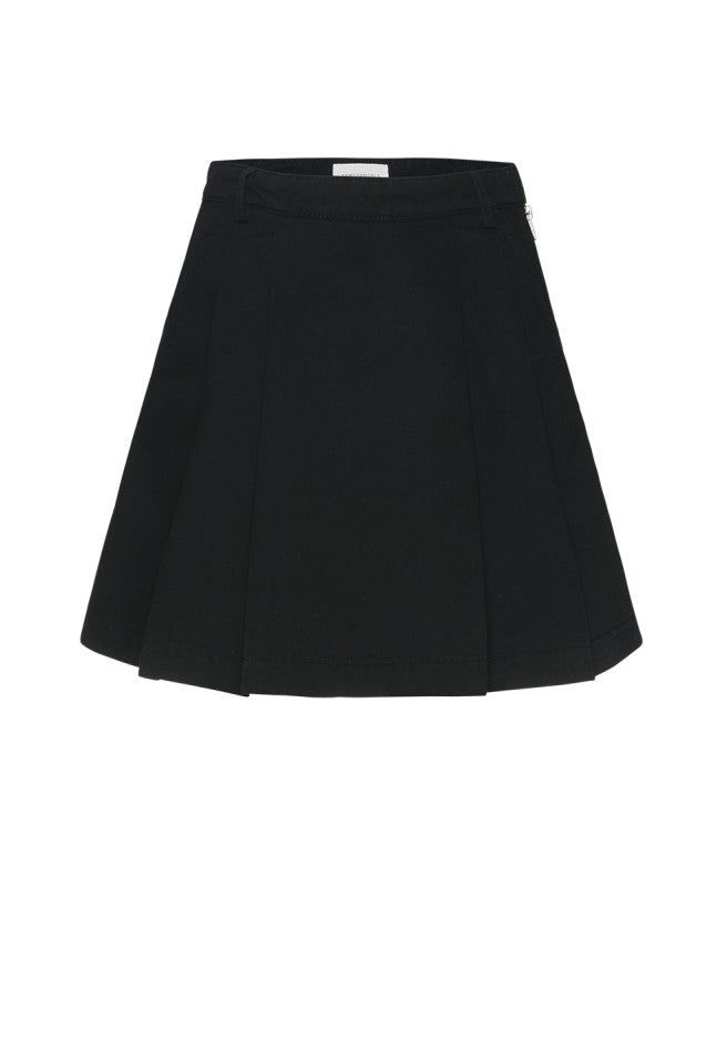 Jupe patineuse noire en coton bio - Adriana