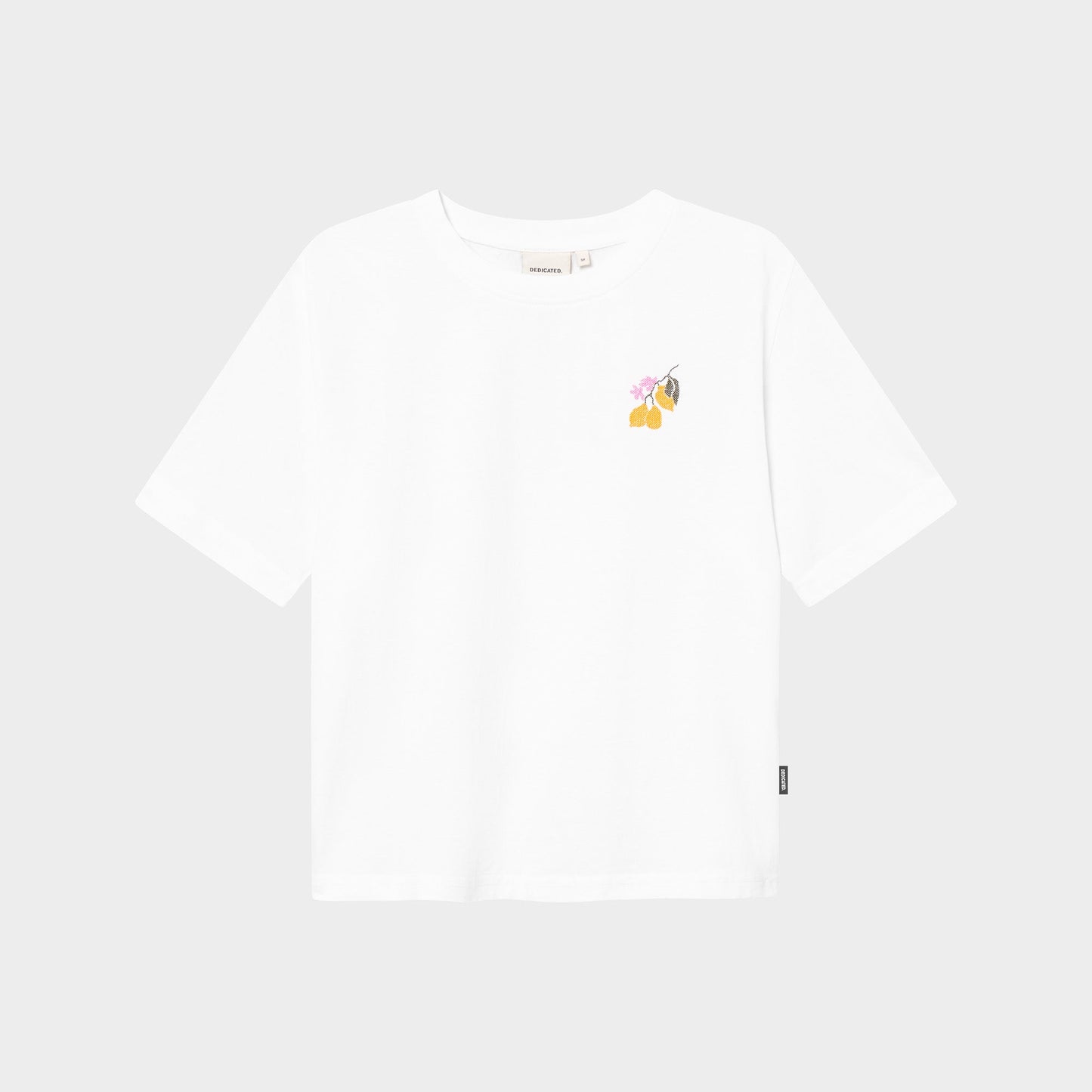 T-shirt en coton bio | blanc "vadstena lemon branch white"