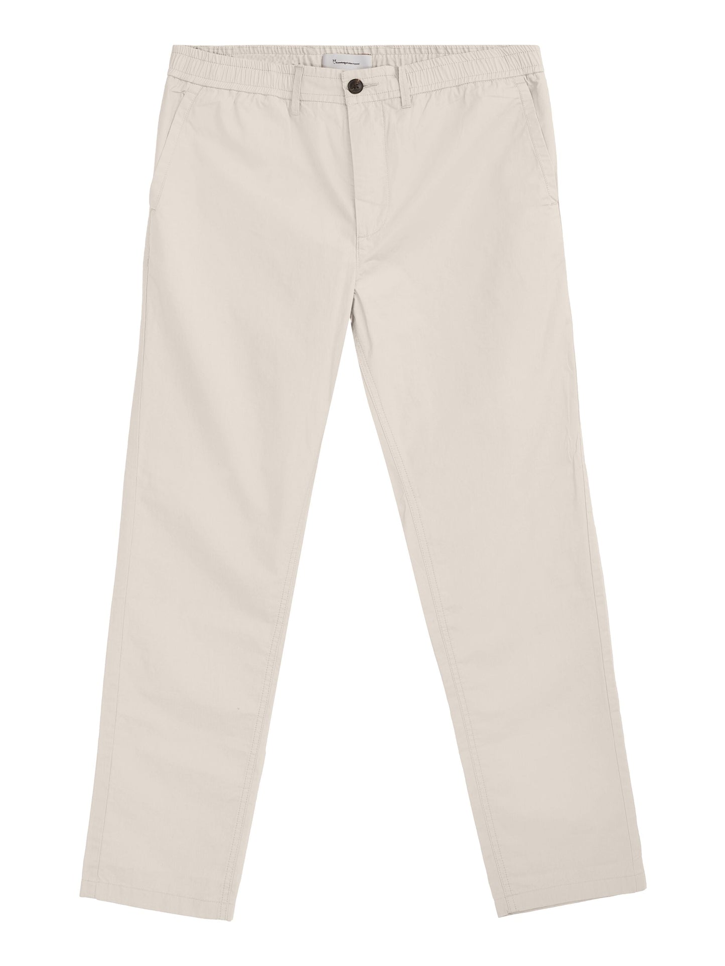 Pantalon droit en coton bio | Beige "tim tapered poplin light feather gray"