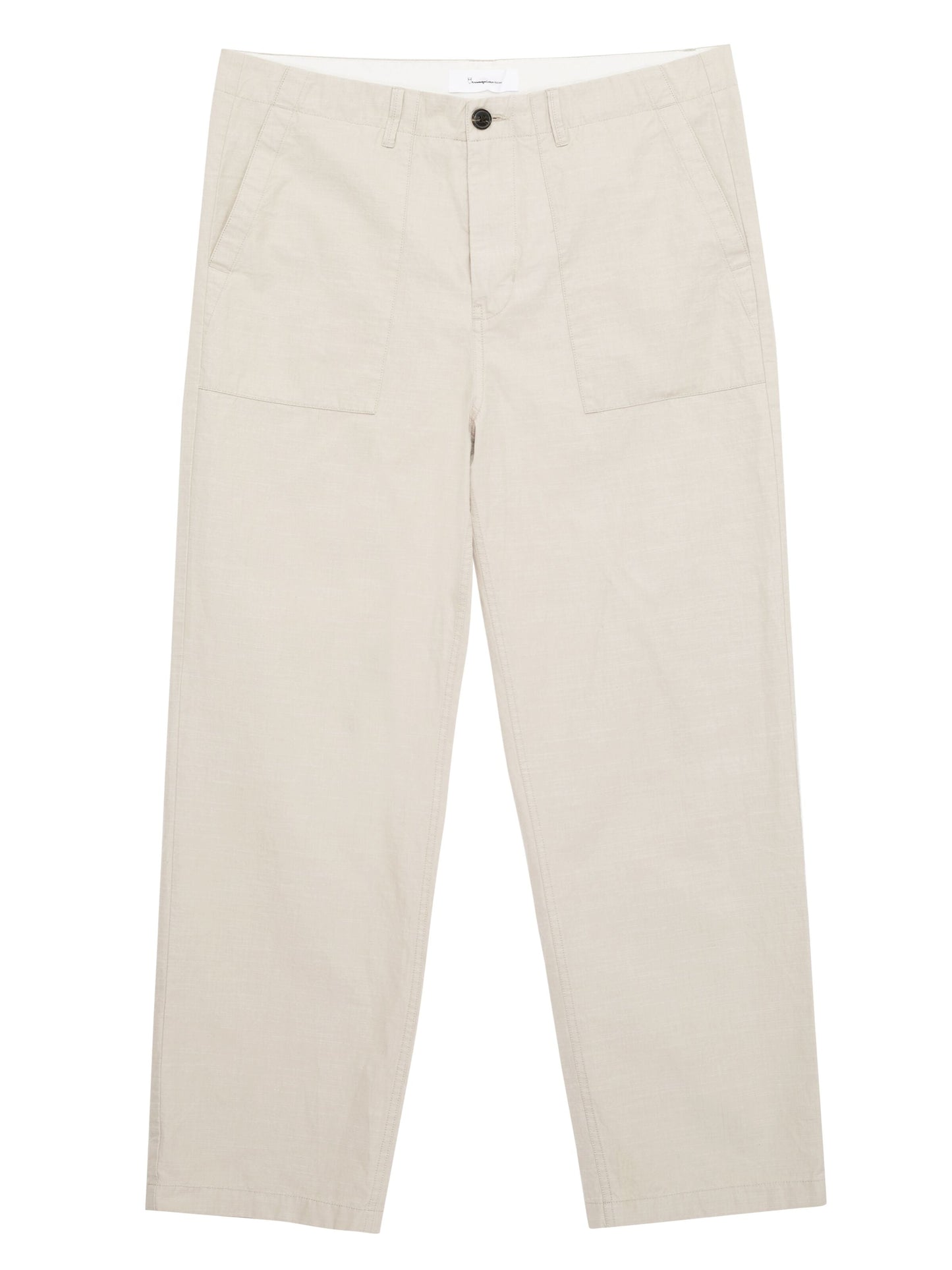 Pantalon ample en coton bio | écru "flint wide slub yarn pants light feather gray"