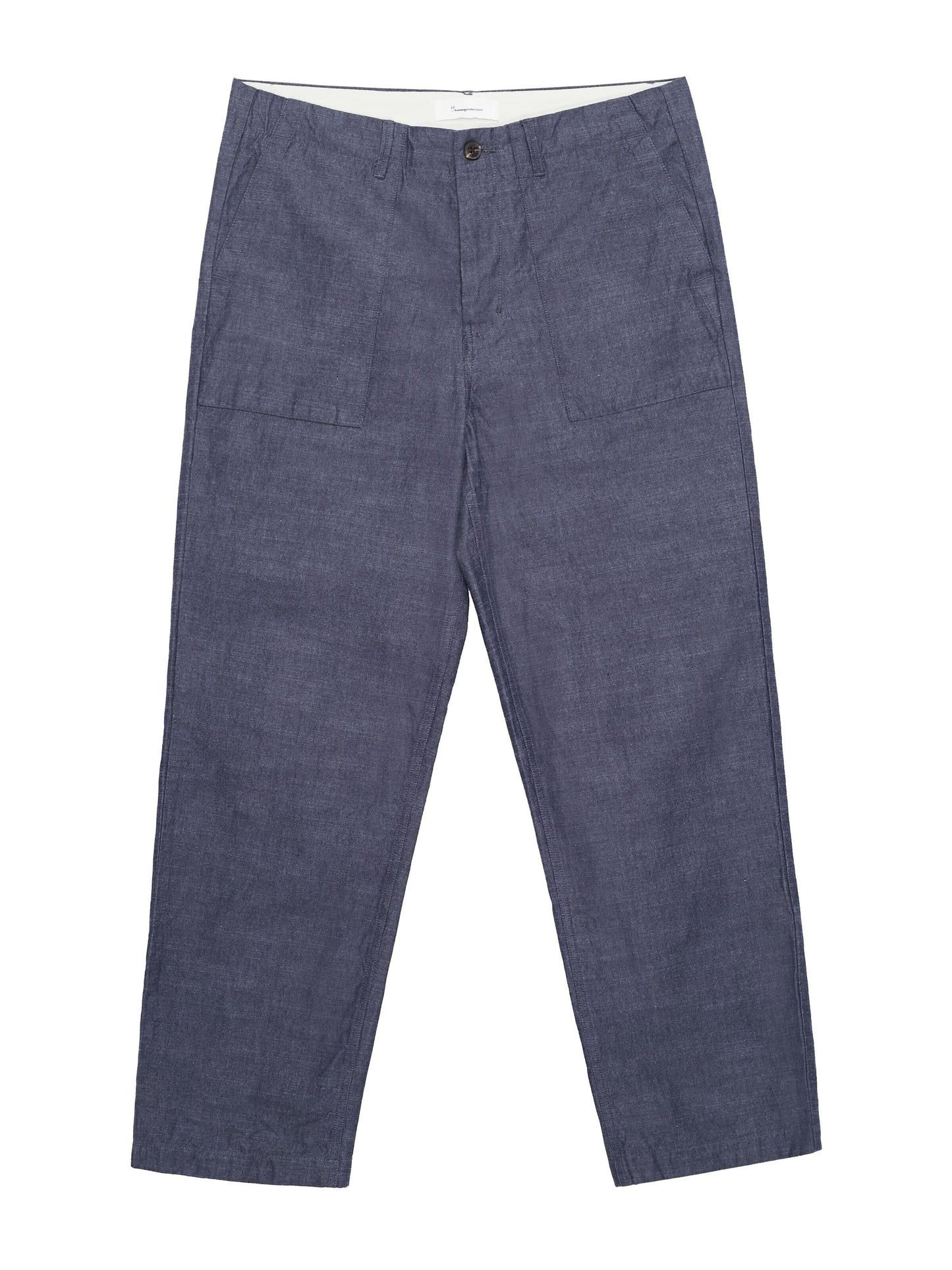 Pantalon léger ample en coton bio | bleu denim "flint wide slub yarn pants night sky"