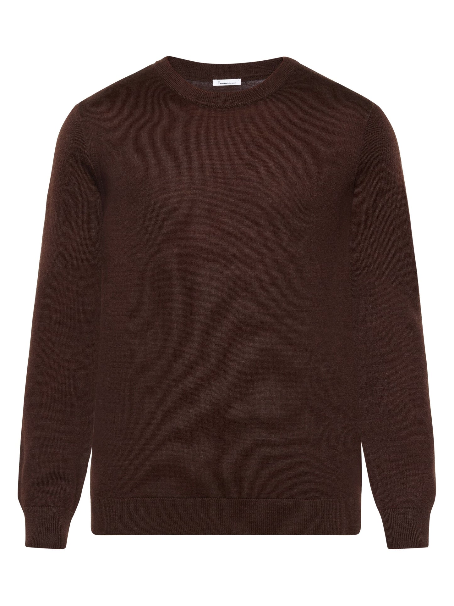 Pull léger en laine mérinos certifiée | marron "karl regular merino knit crew neck"