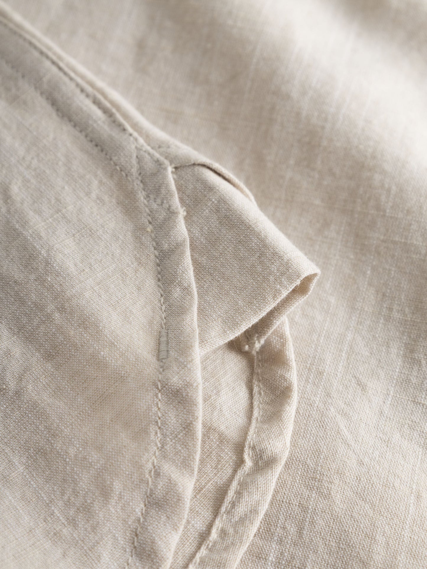 Chemise en coton et lin bio | Beige "regular linen shirt light feather gray"