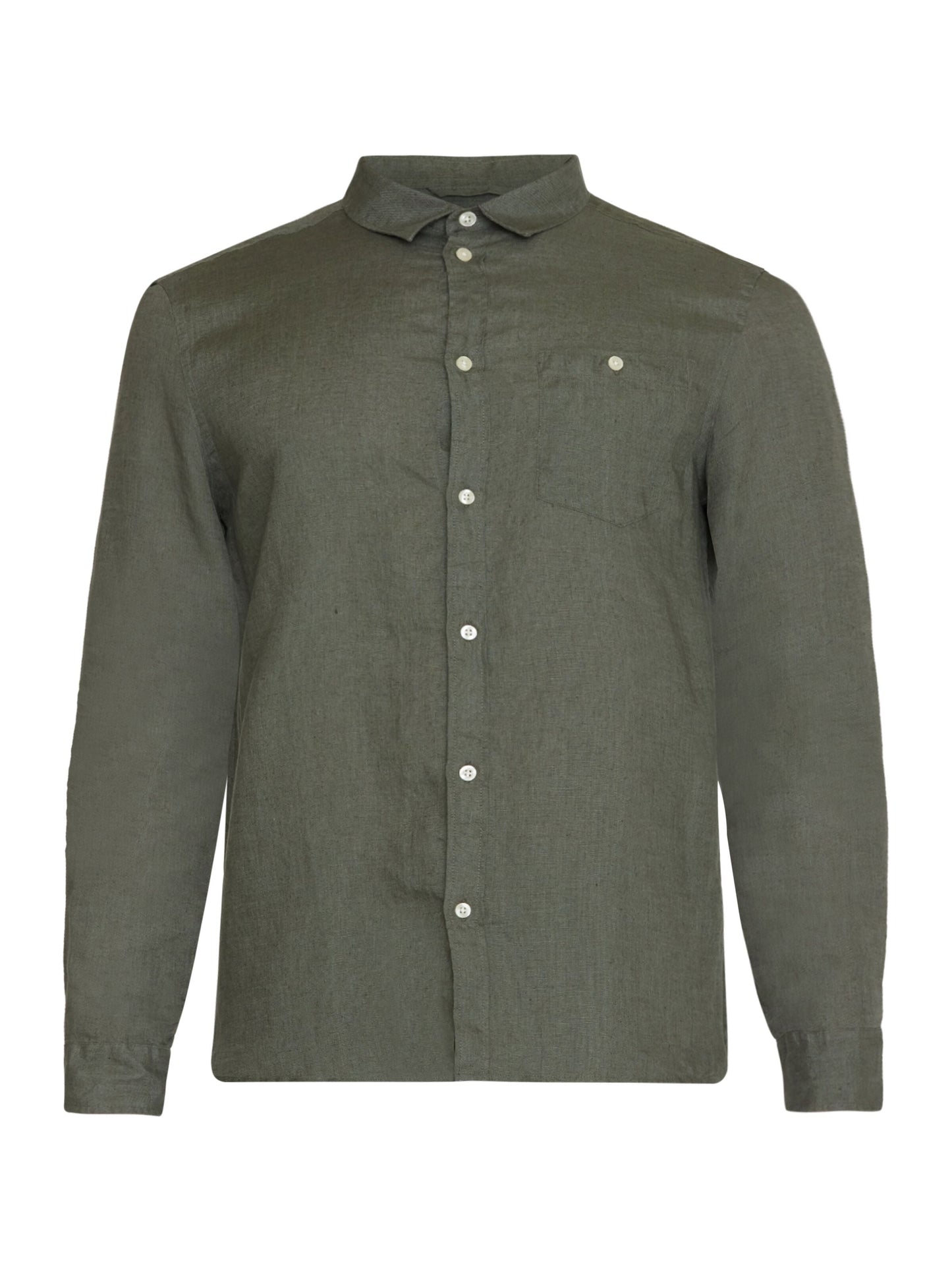 Chemise en lin bio | Olive "regular linen shirt burned olive"