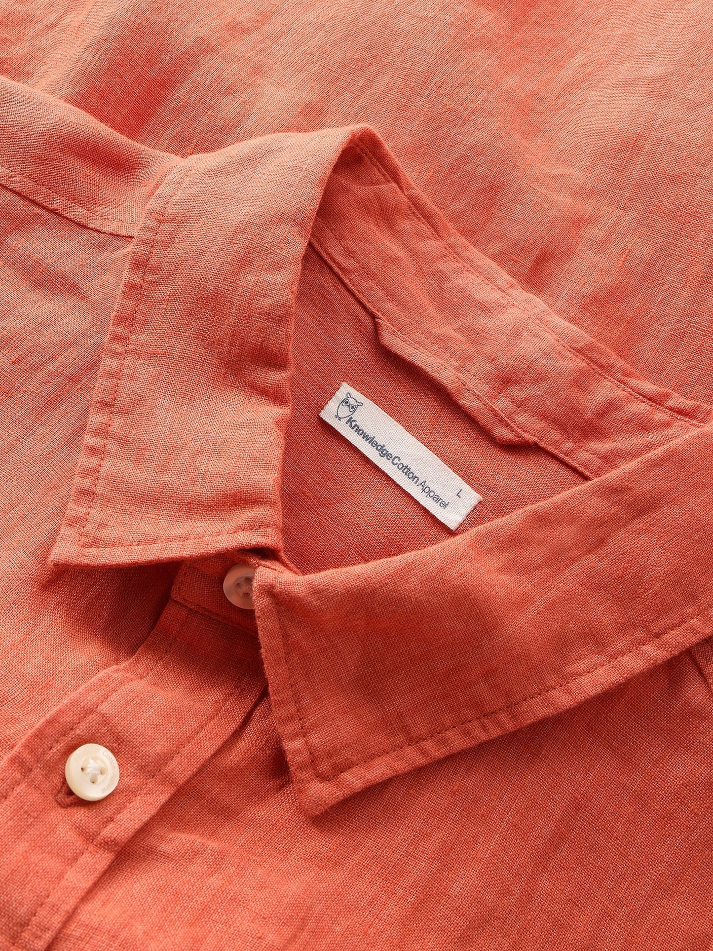 Chemise en lin biologique | rouge "regular linen shirt langoustino"