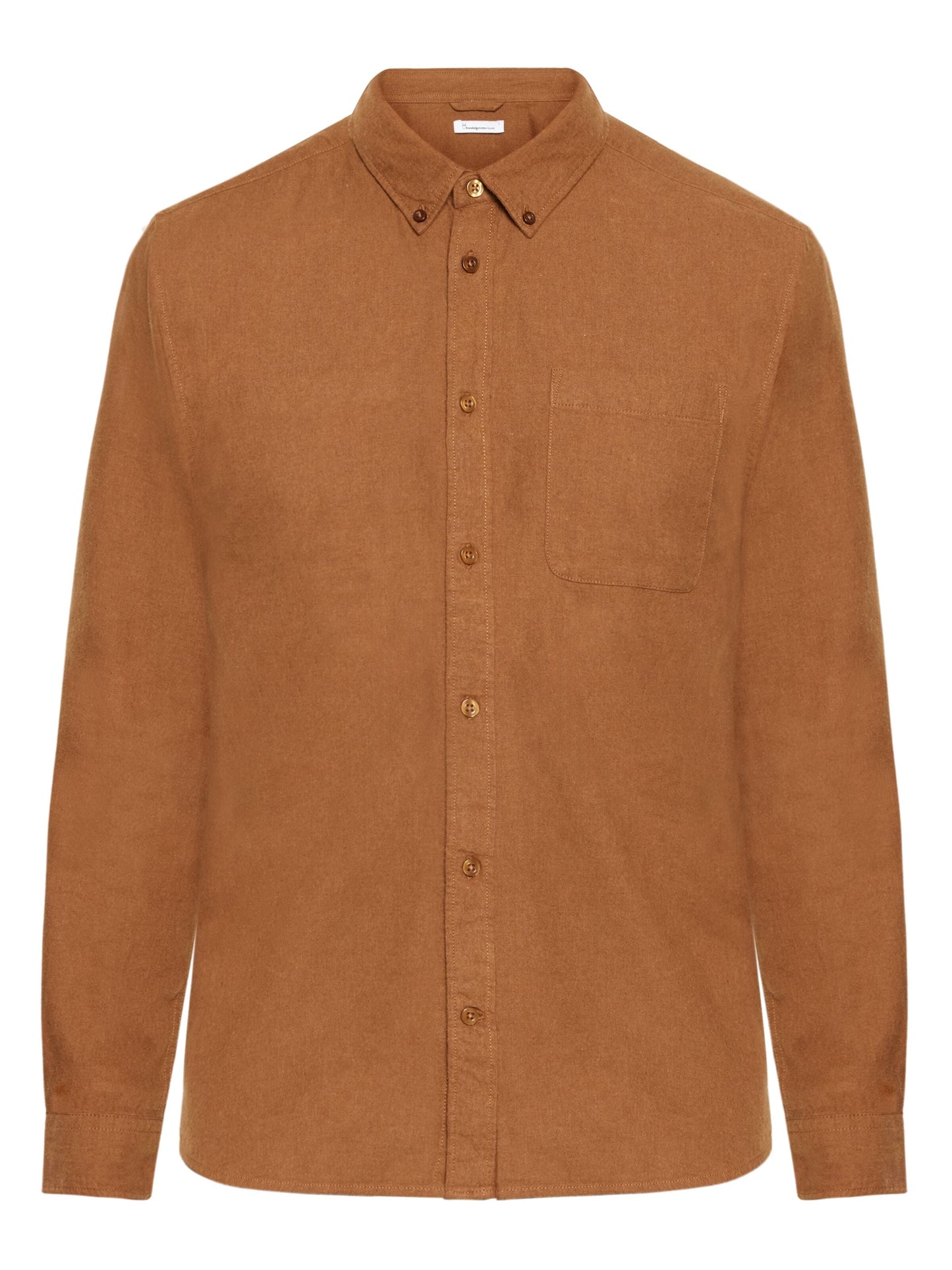 Chemise avec poche en coton bio | marron "regular fit melangé flannel shirt dachshund"