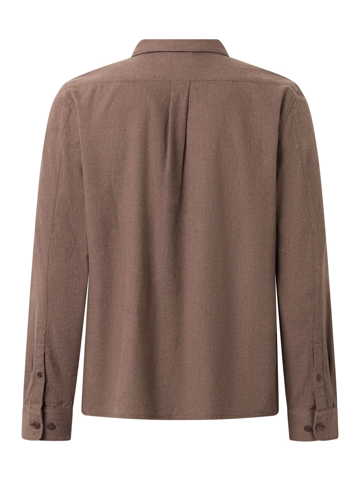Chemise avec poche en coton bio | acajou "melangé flannel shirt deep mahogany"