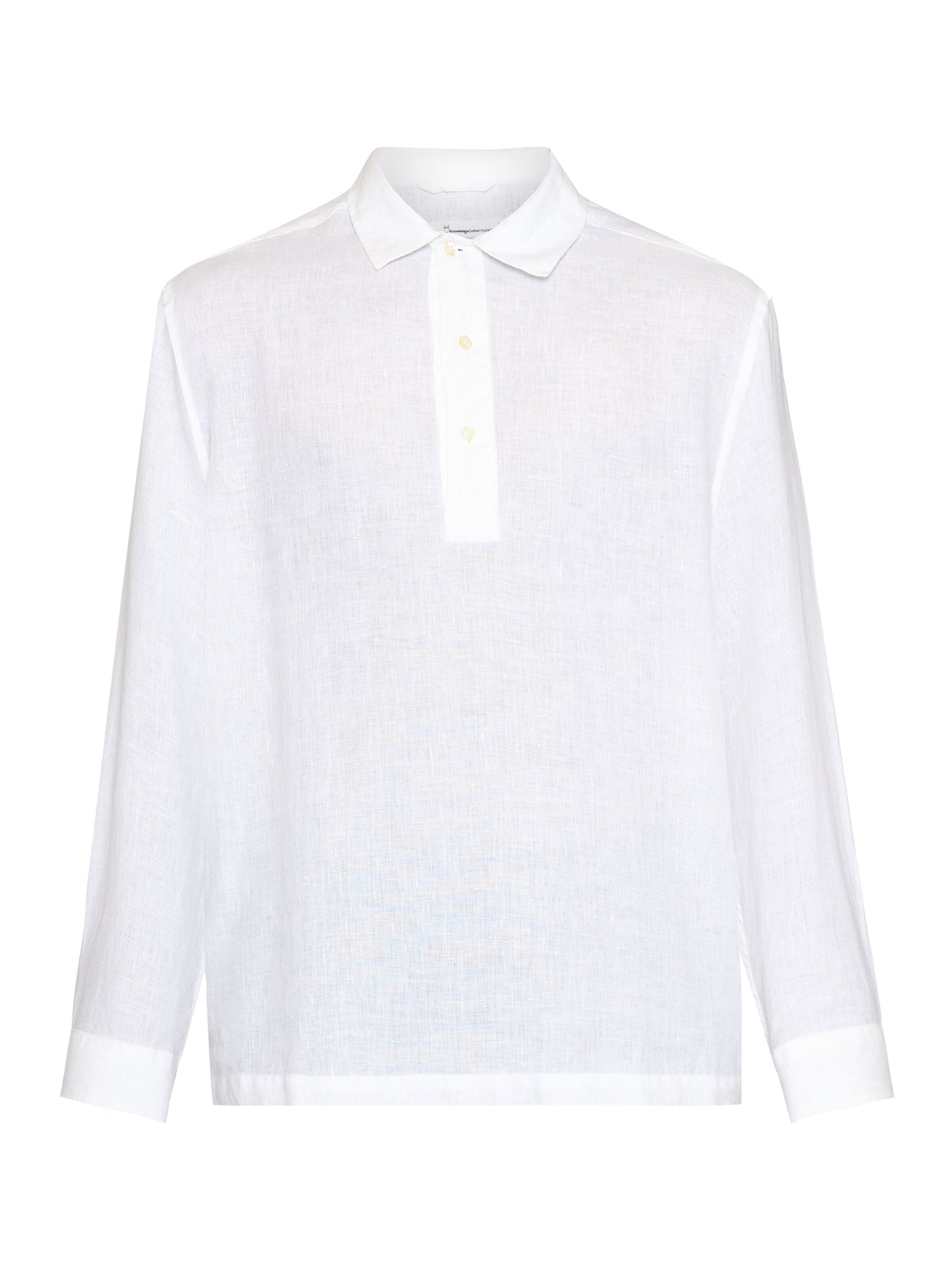 Polo manches longues en lin bio | Blanc "loose linen polo shirt bright white"