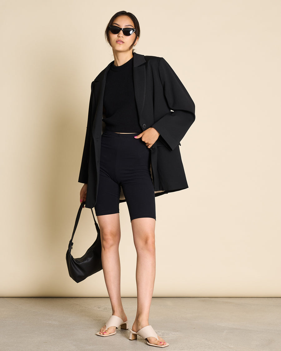 Short biker noir en coton bio - biker shorts