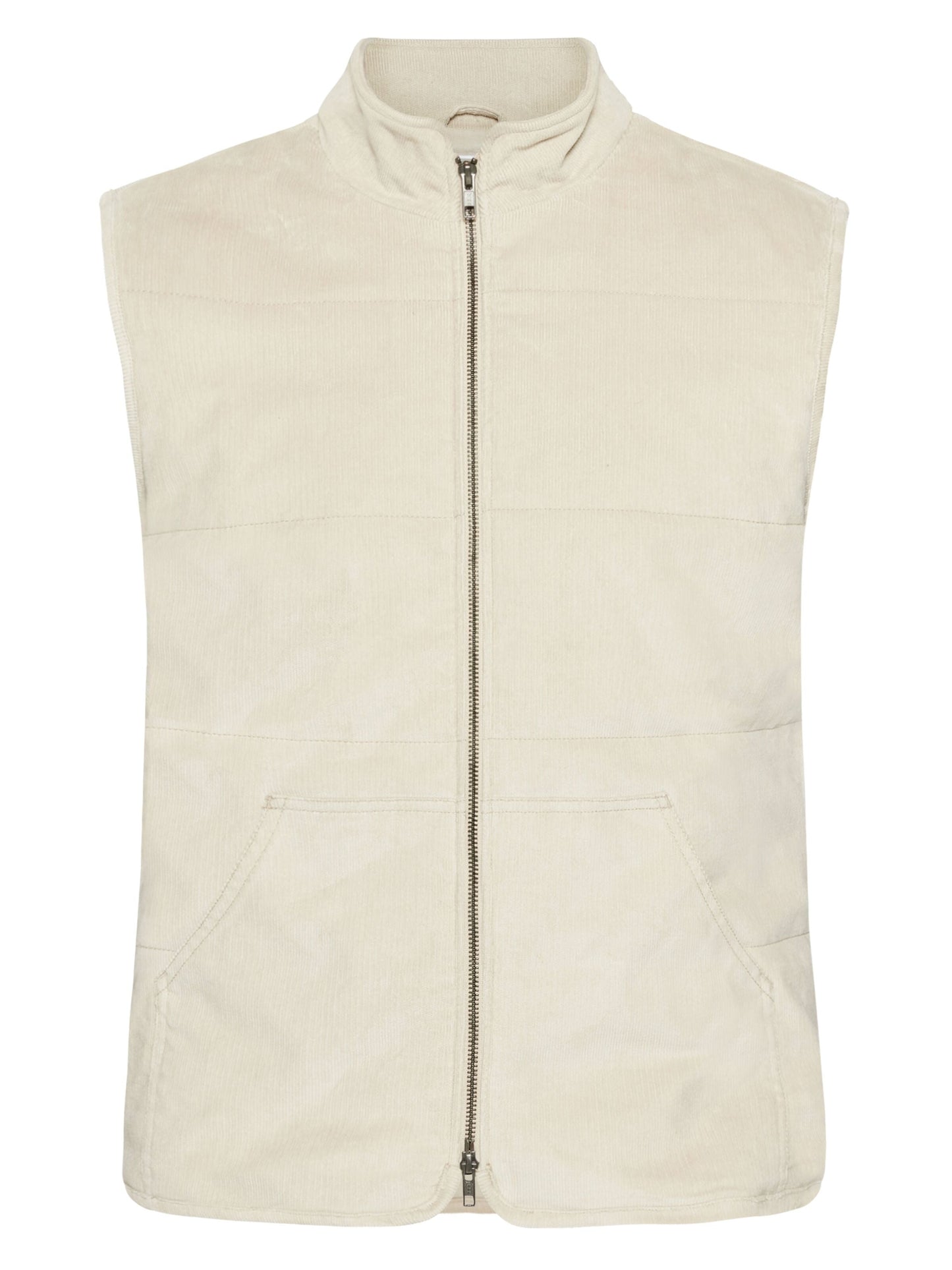 Veste sans manches en coton bio et matière recyclée | écru "11-wales corduroy vest light feather gray"