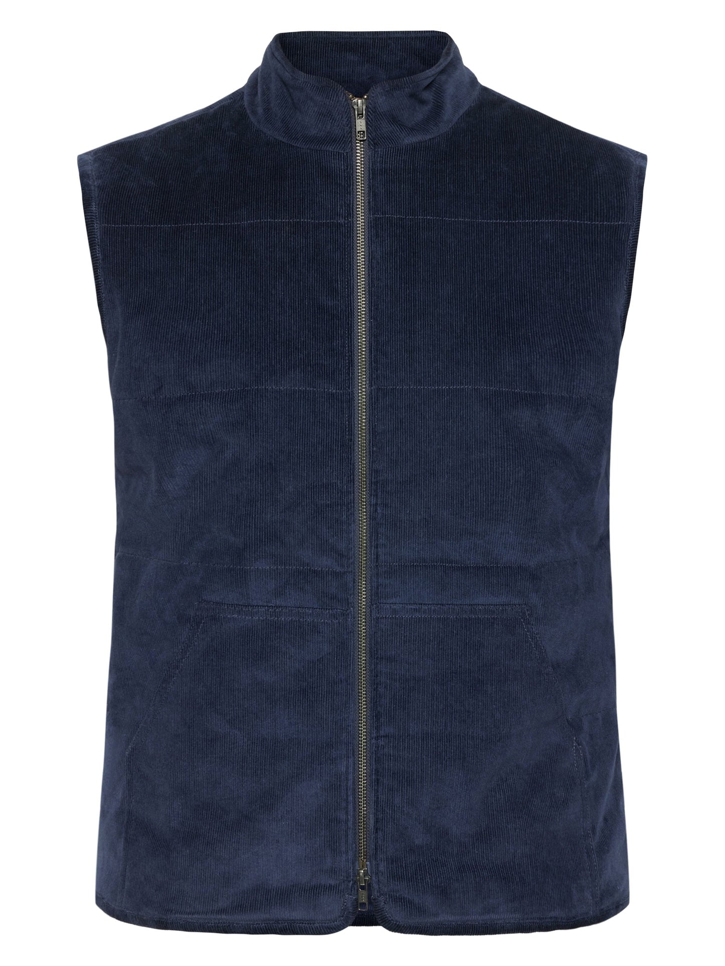 Veste sans manches en coton bio et matière recyclée | marine "11-wales corduroy vest night sky"