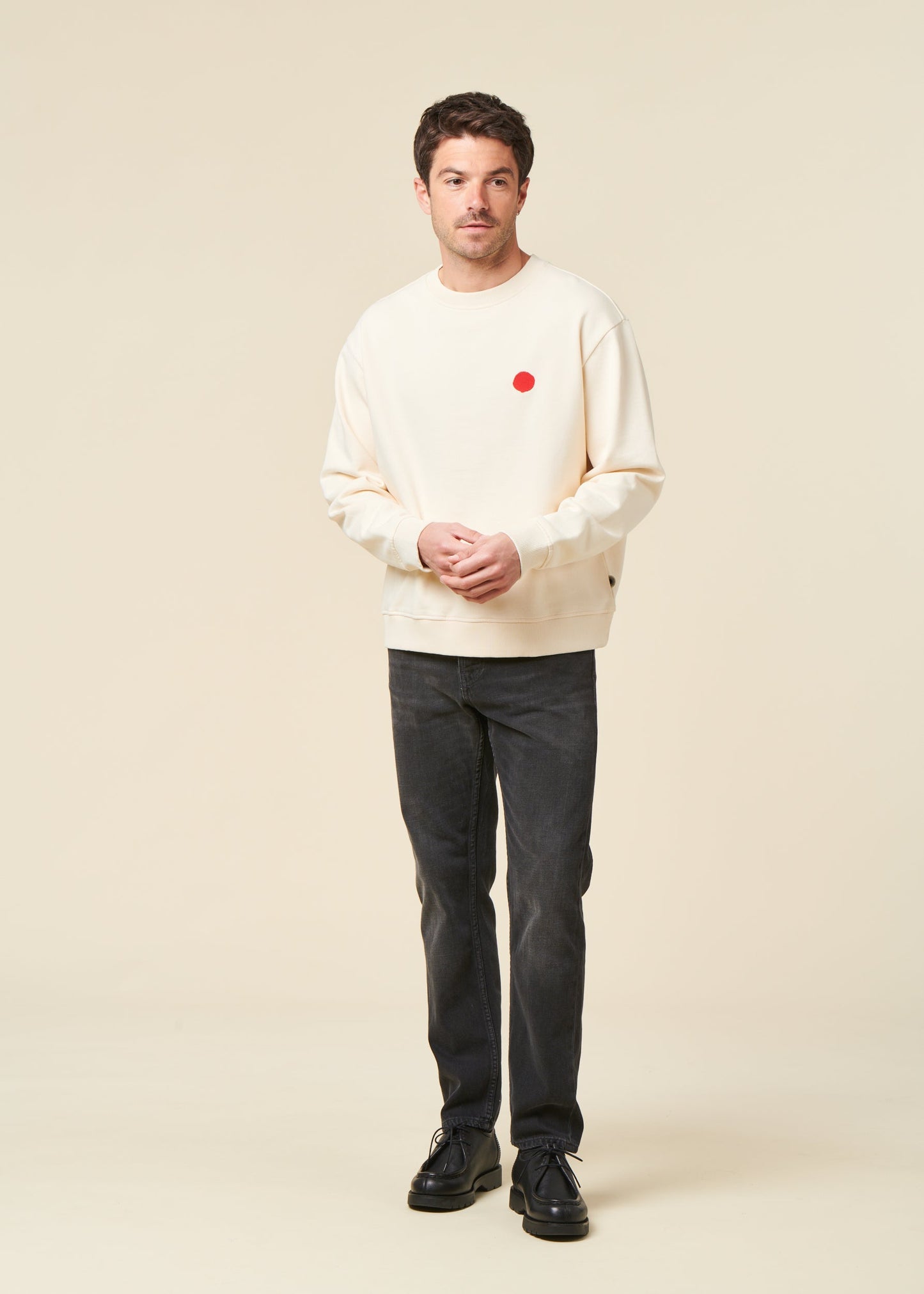 Sweat en coton biologique | blanc "sunset leon sweatshirt - white"