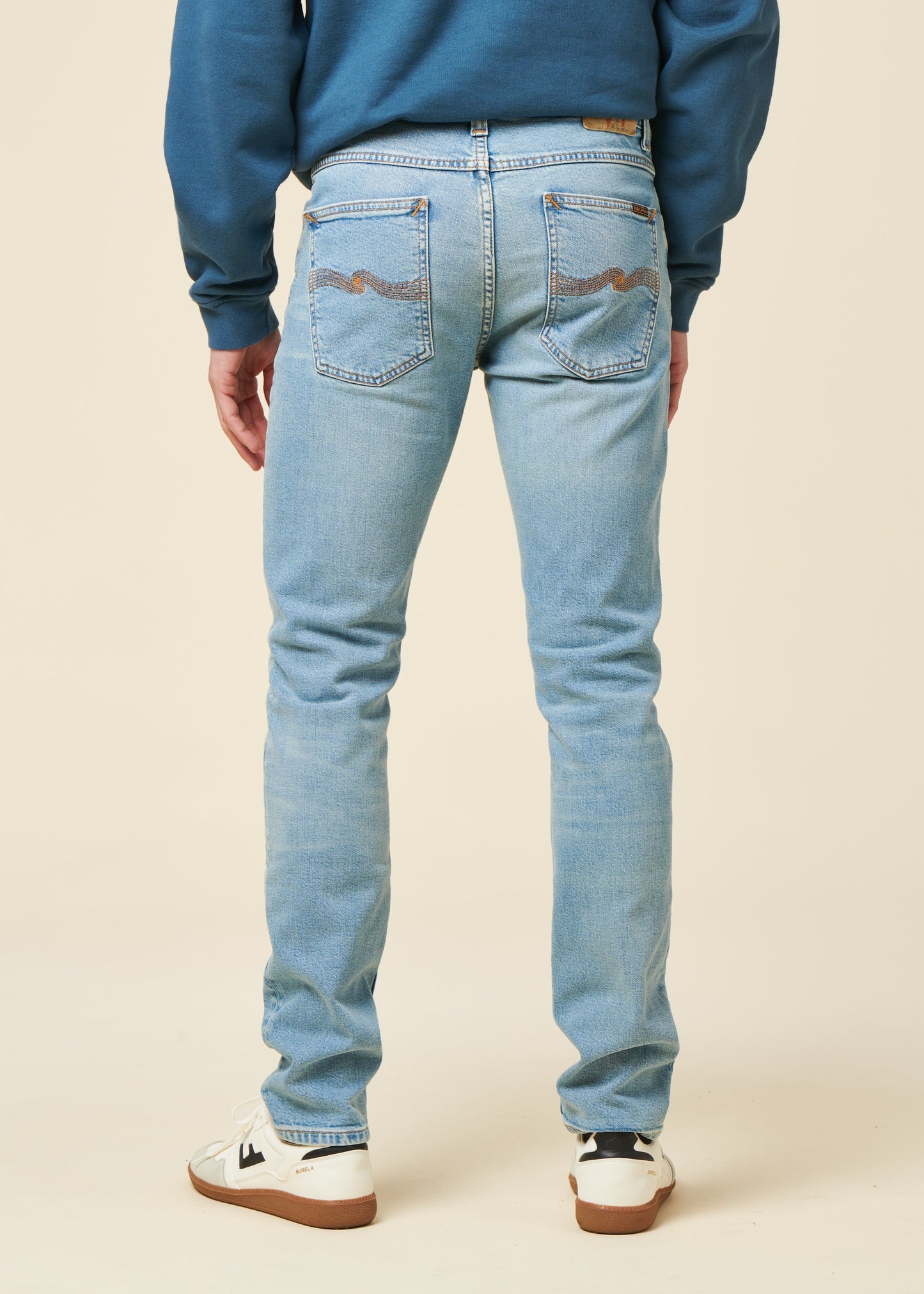 Jean slim en coton bio | bleu "lean dean blue noise"