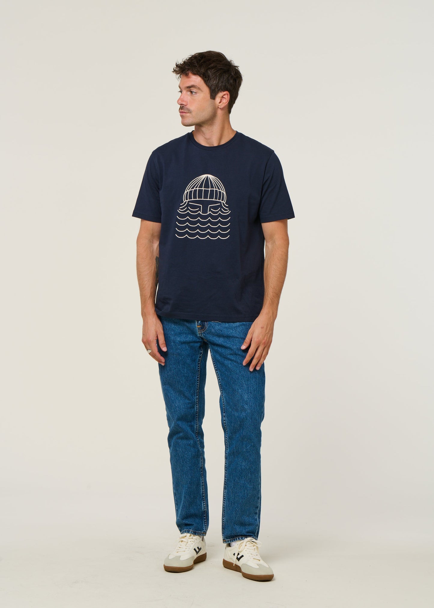 Jean droit en coton biologique | bleu "gritty jackson morning mist - mid blue wash"